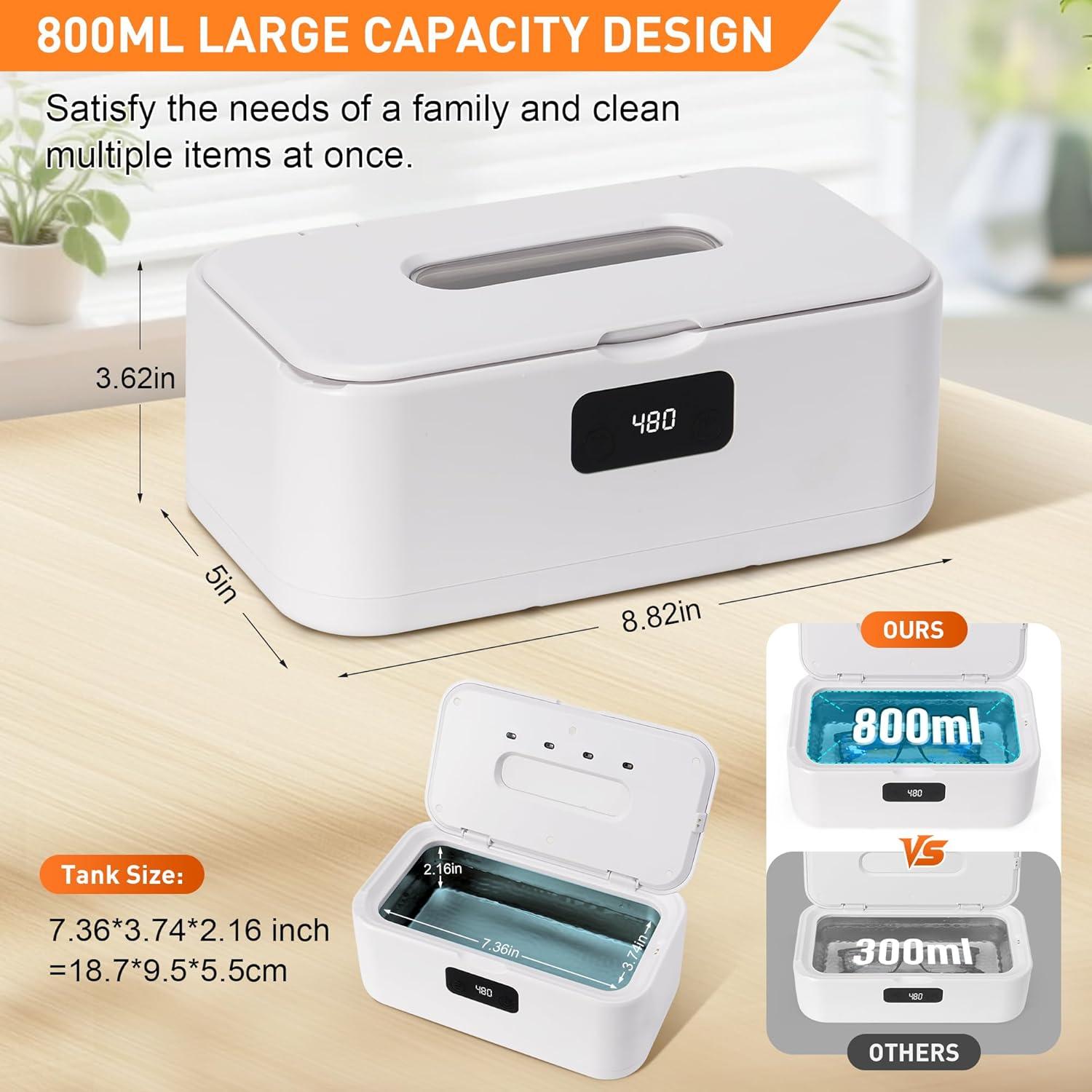 Limpiadora Ultrasónica de Joyas Snawowo A7 - 800ml, 49KHz