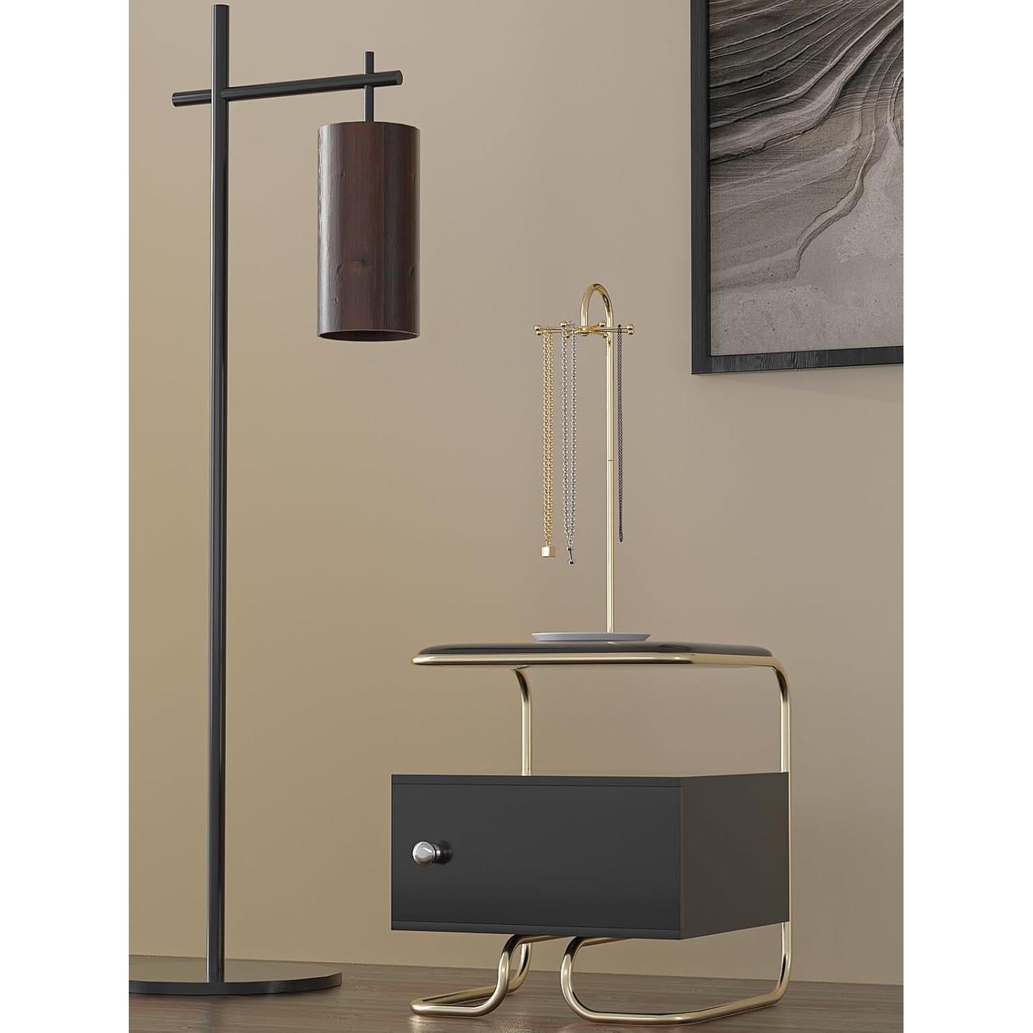 Soporte Giratorio de Joyería Coward Dorado para Collares y Pulseras