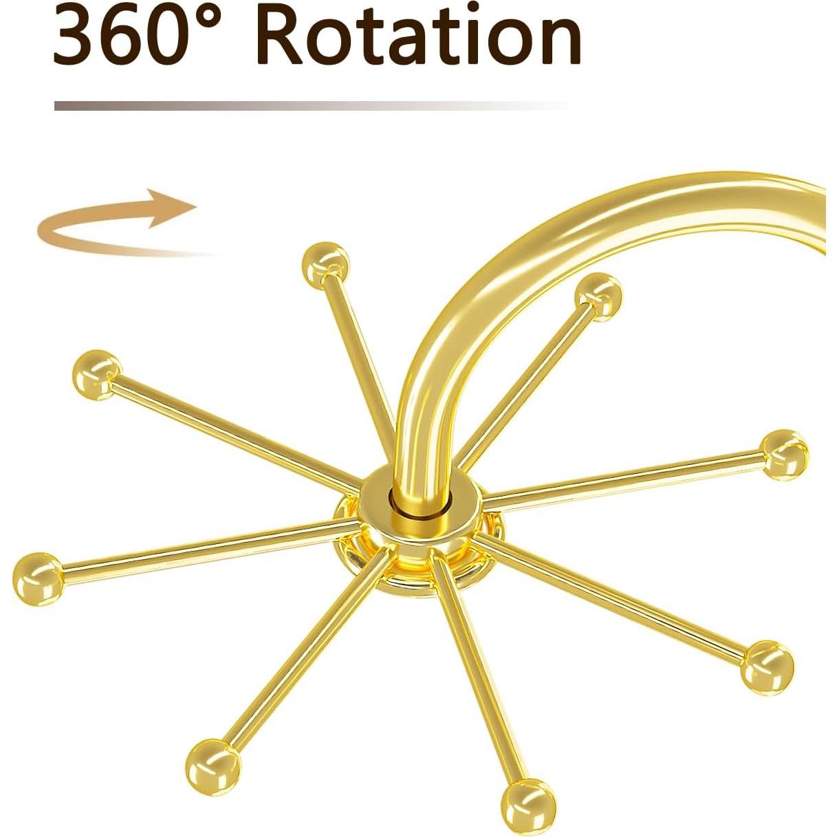 Soporte Giratorio de Joyería Coward Dorado para Collares y Pulseras