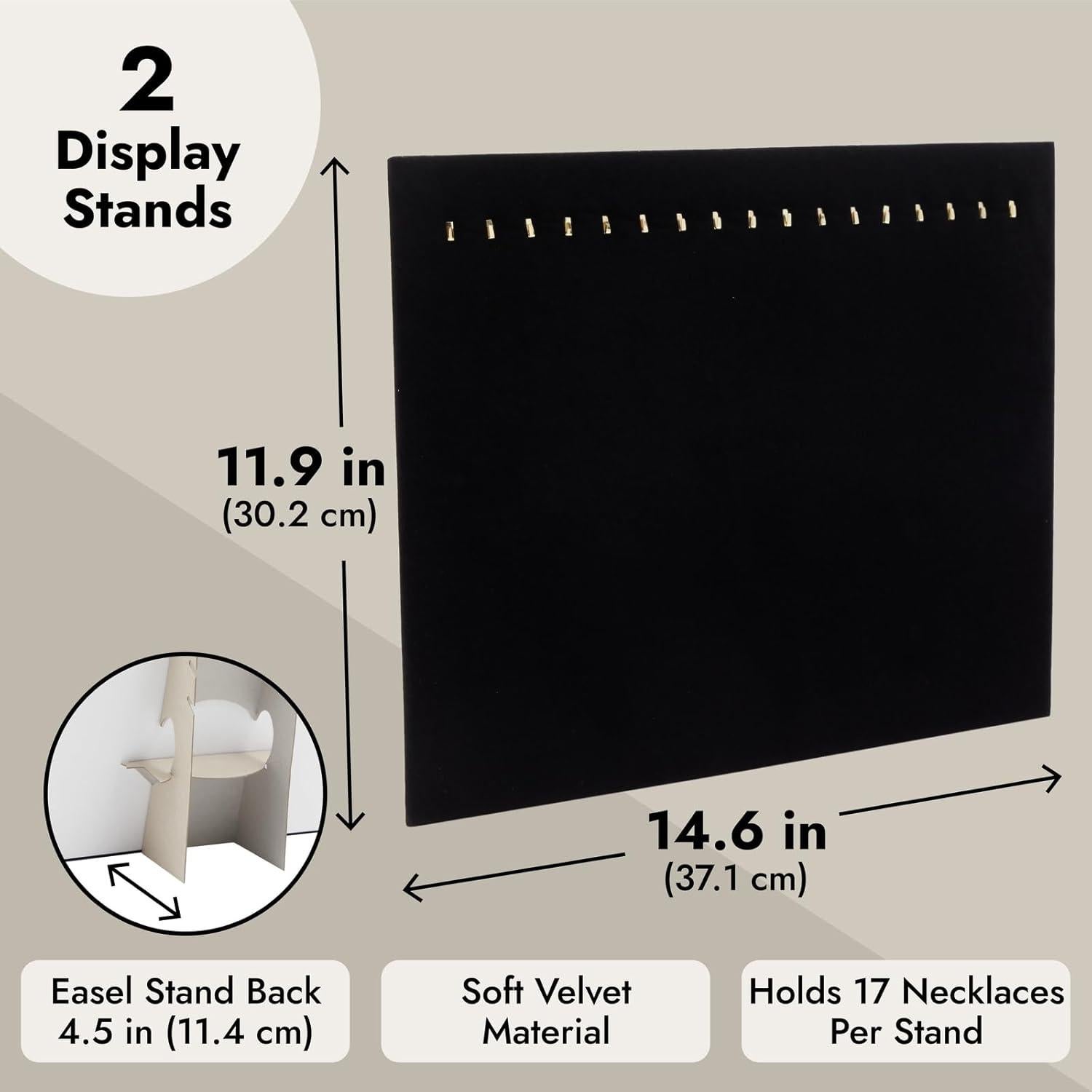 Exhibidor de Joyería Terciopelo Negro Bright Creations 2 Piezas