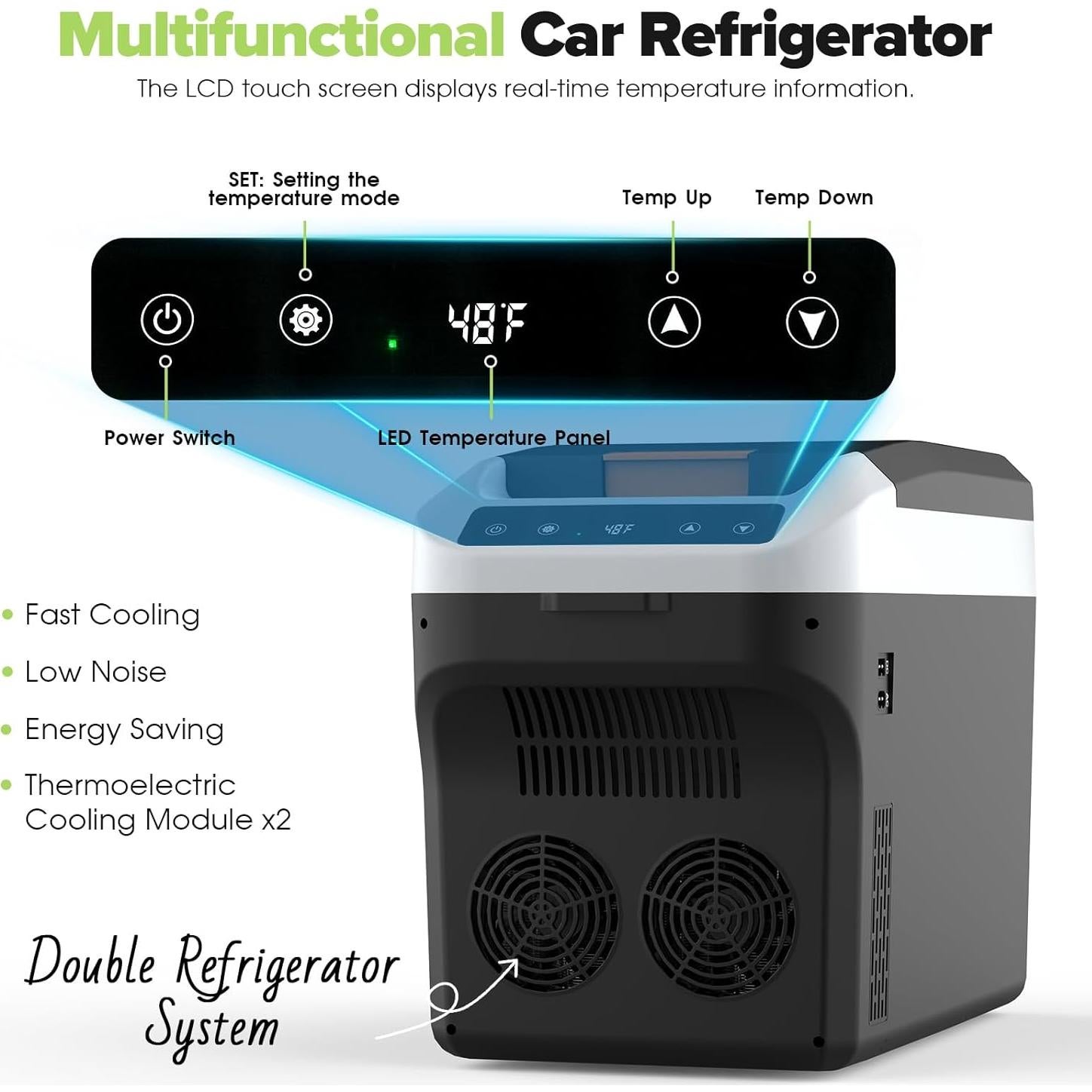 Refrigerador Portátil de Coche ADVWIN 22L 12V con Control Digital