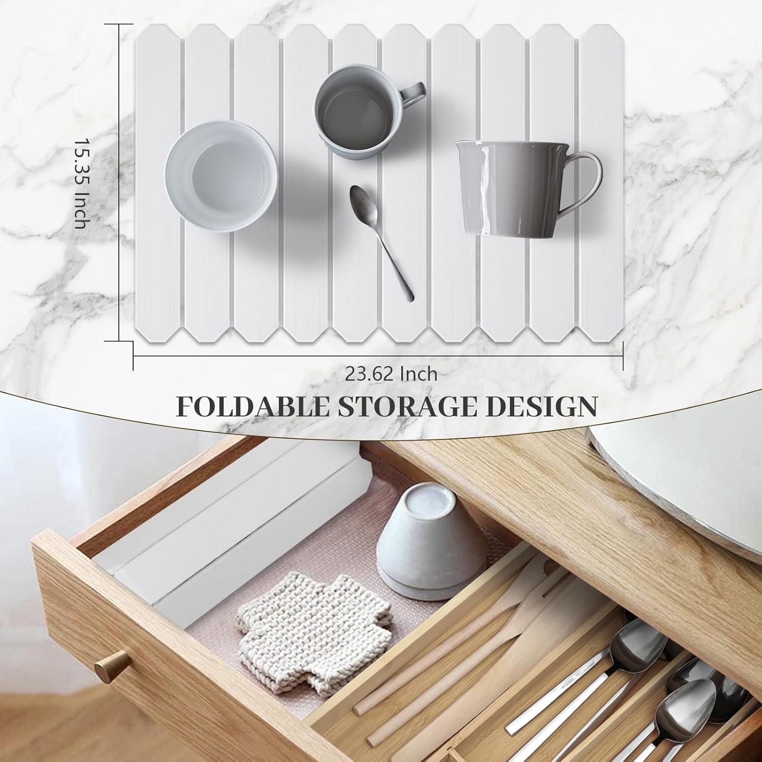 Alfombrilla de Secado de Platos Vorisebo 61x41 cm Blanca