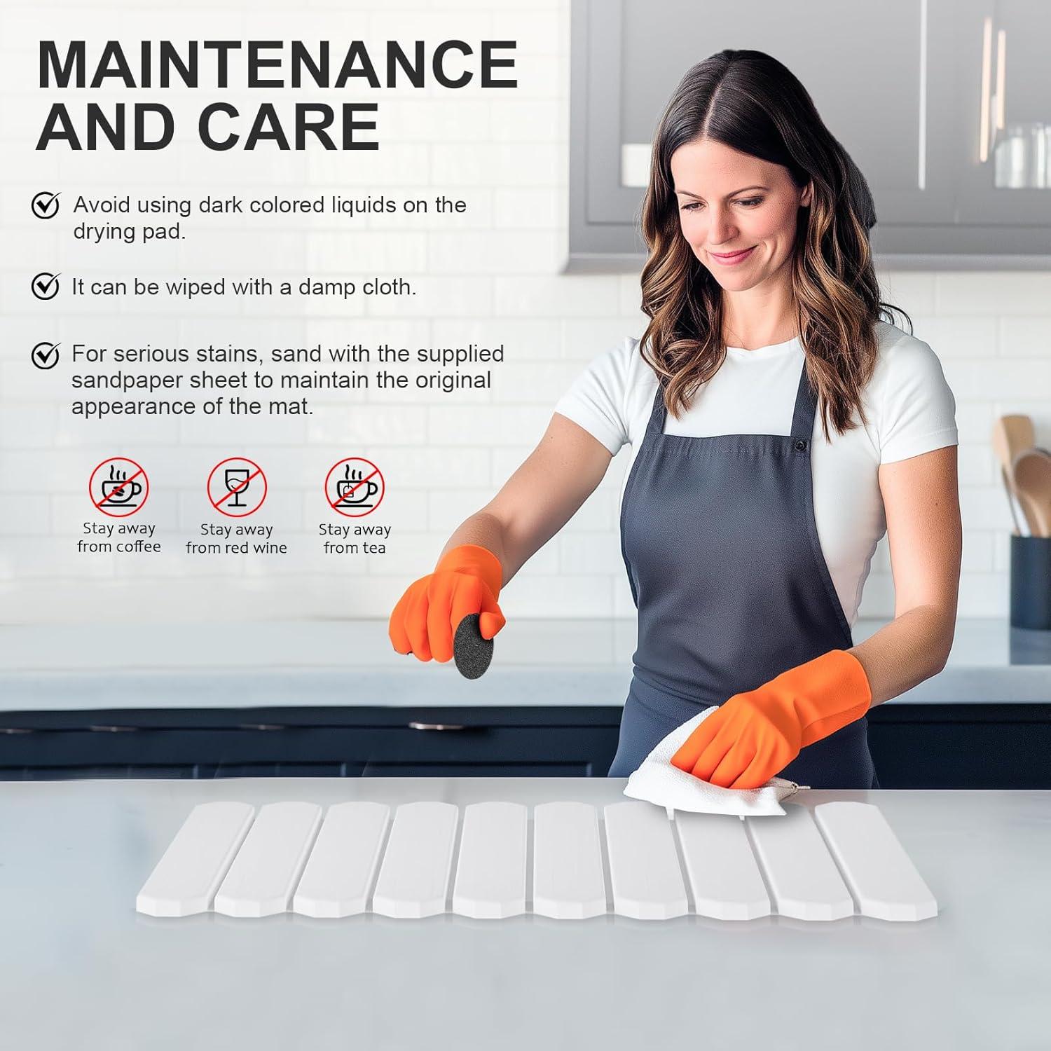 Alfombrilla de Secado de Platos Vorisebo 61x41 cm Blanca