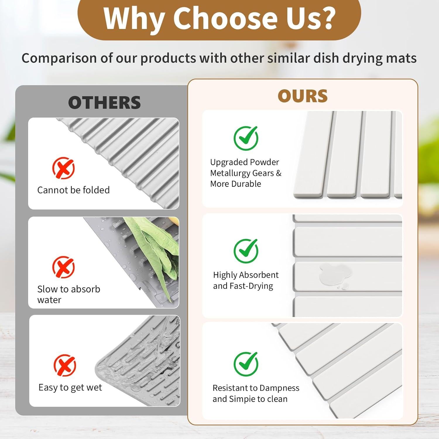 Alfombrilla de Secado de Piedra Diatomácea AEFLM 39.4x30cm Blanca