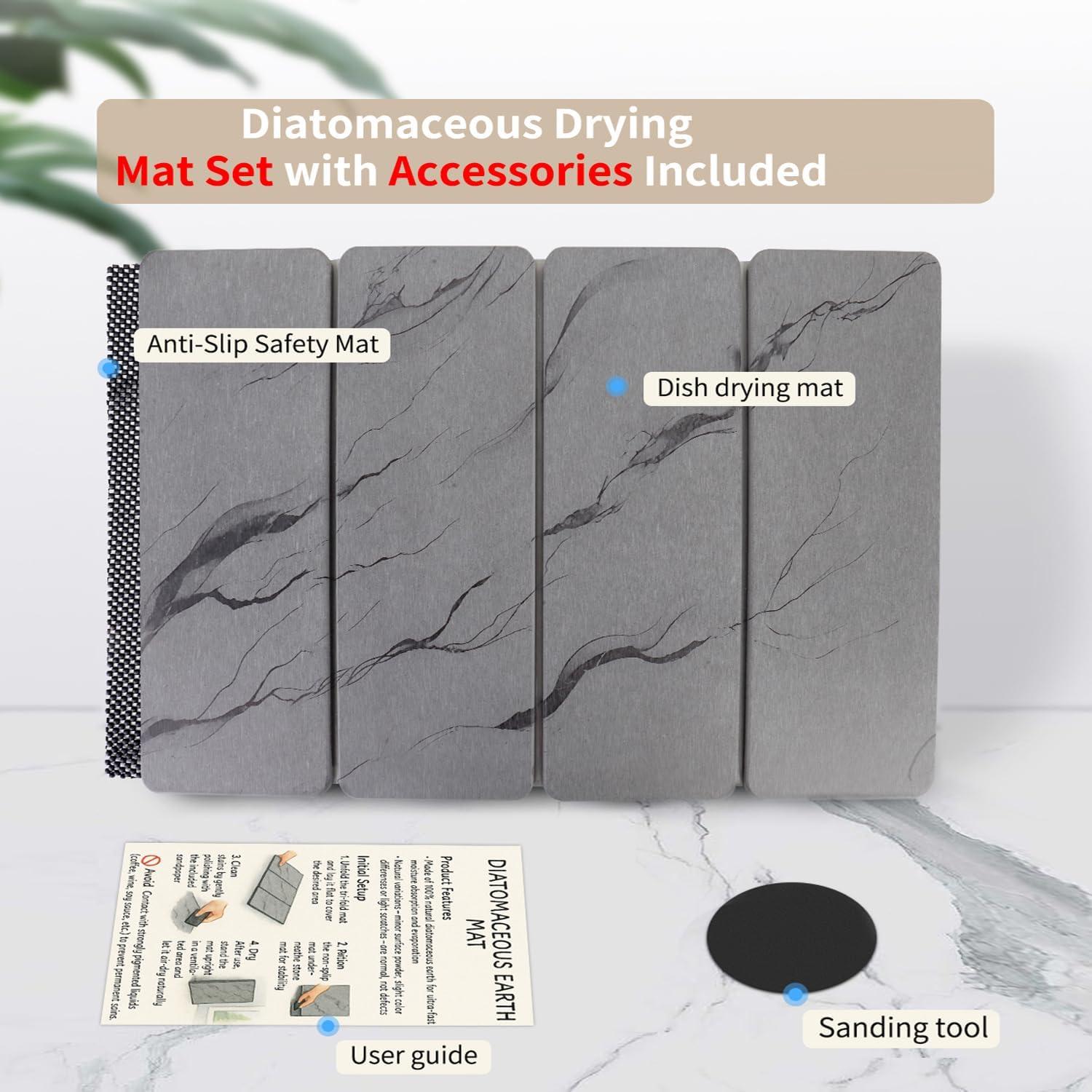 Alfombrilla de Secado de Piedra SolaVelle 60.96x40.64cm Gris