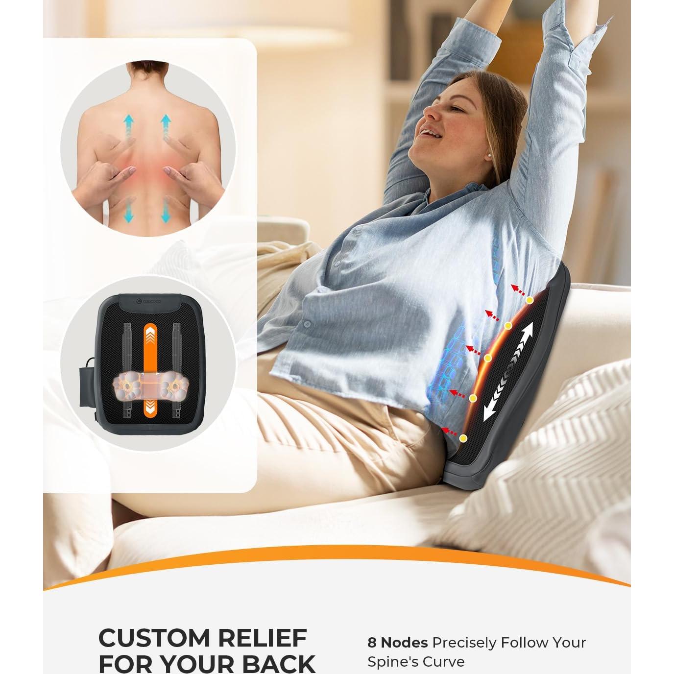 Masajeador de Espalda Shiatsu CooCoCo con Calor 4D