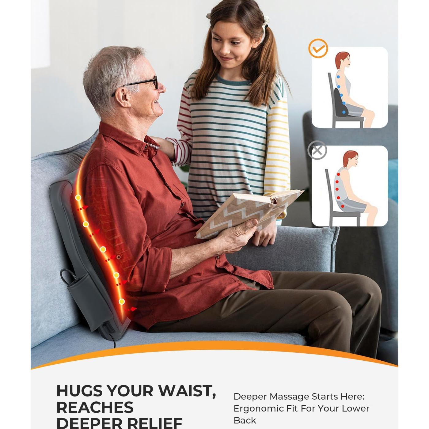 Masajeador de Espalda Shiatsu CooCoCo con Calor 4D