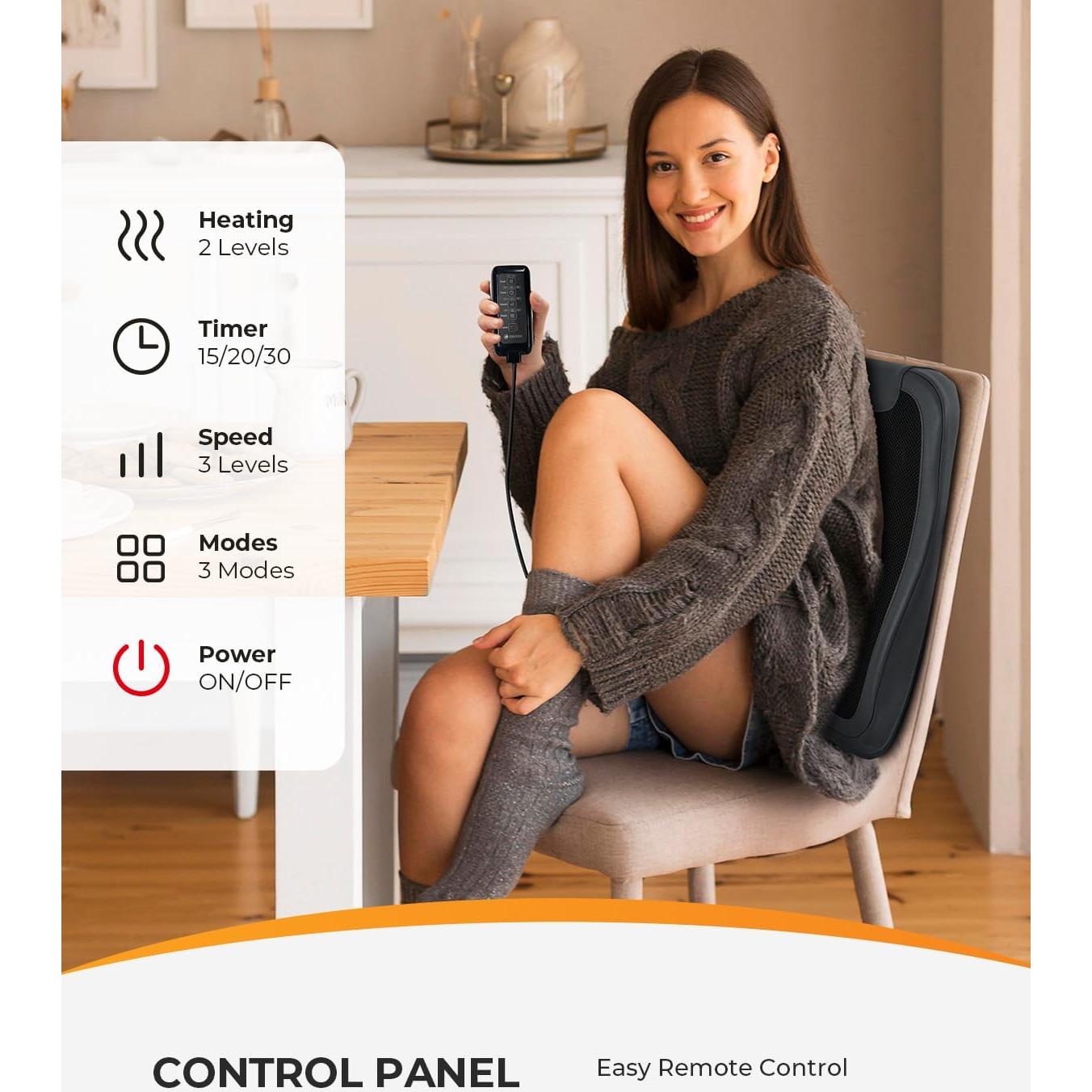 Masajeador de Espalda Shiatsu CooCoCo con Calor 4D