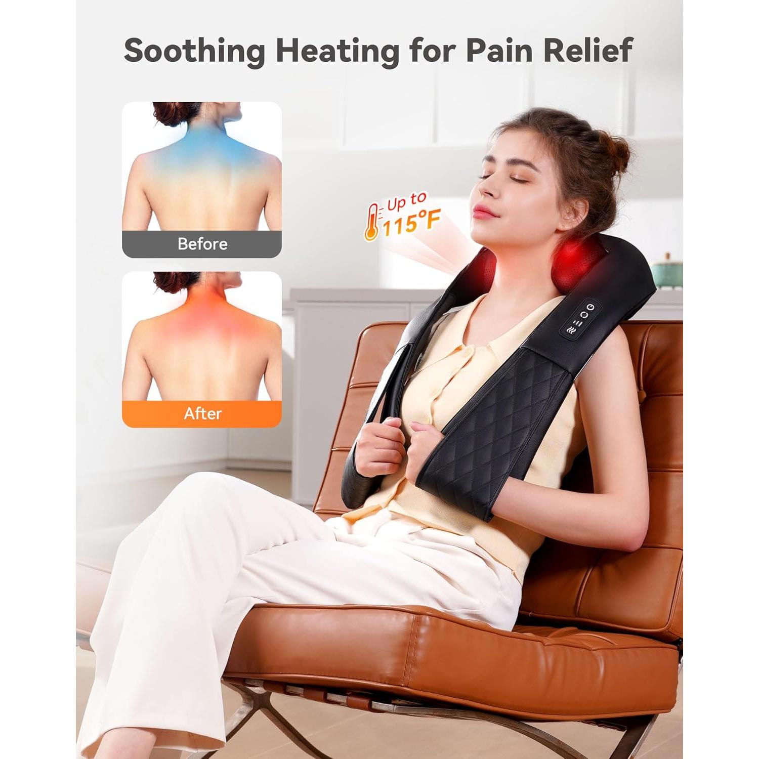 Masajeador de Cuello y Espalda Eléctrico COPYJOY 4D con Calor