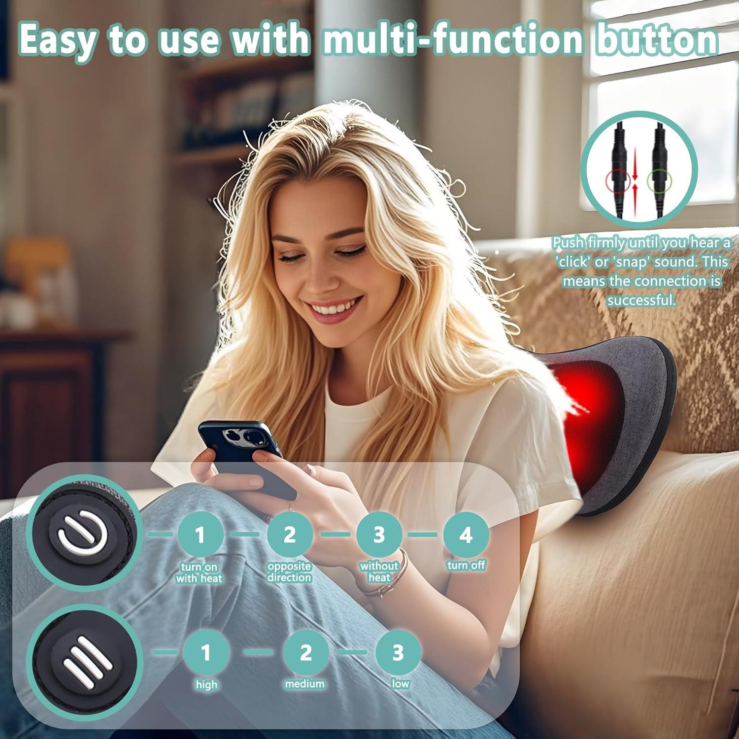 Masajeador de Cuello y Espalda Shiatsu APXPF con Calor 31.2x18cm