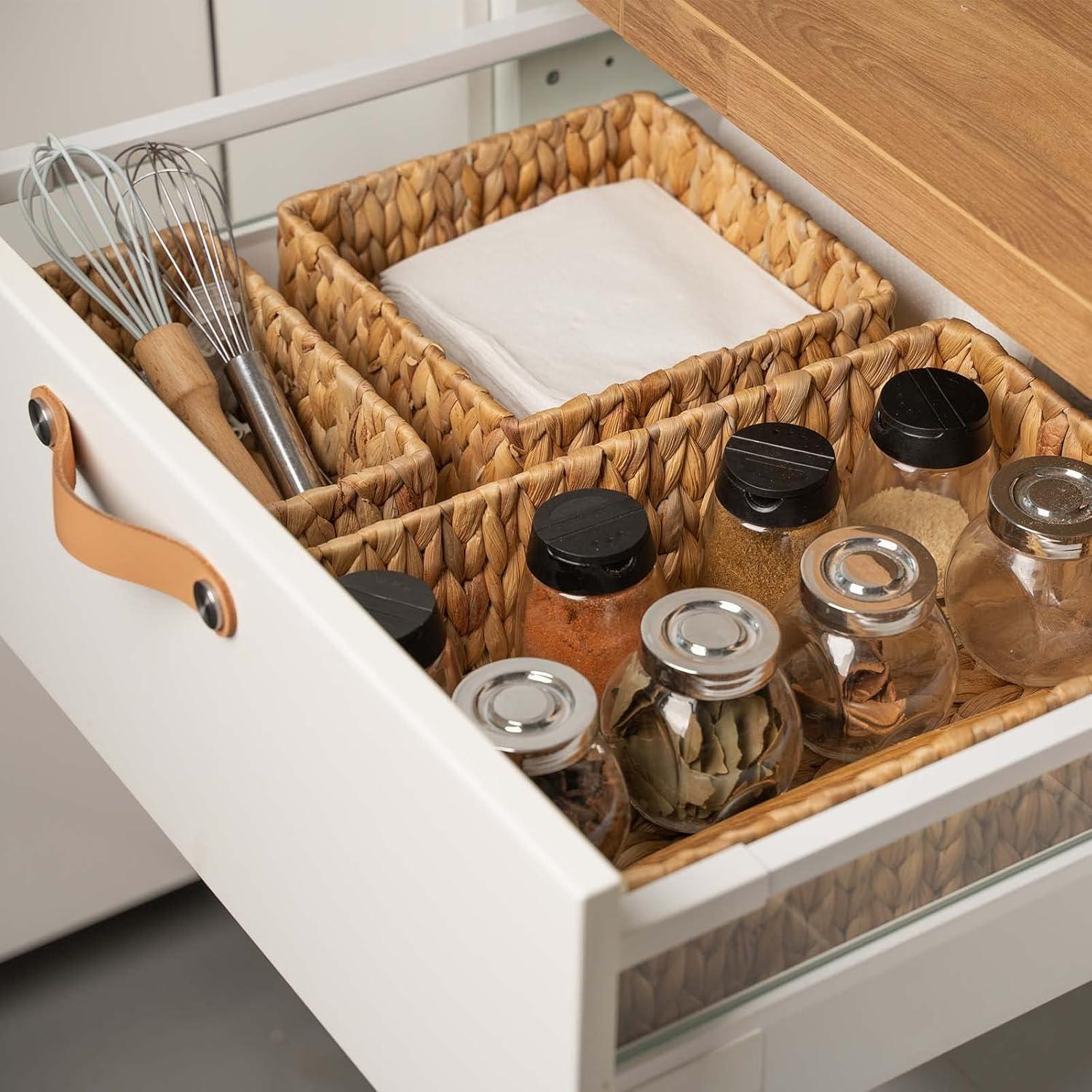 Cestas de Mimbre FairyHaus 3Pack para Almacenamiento Natural