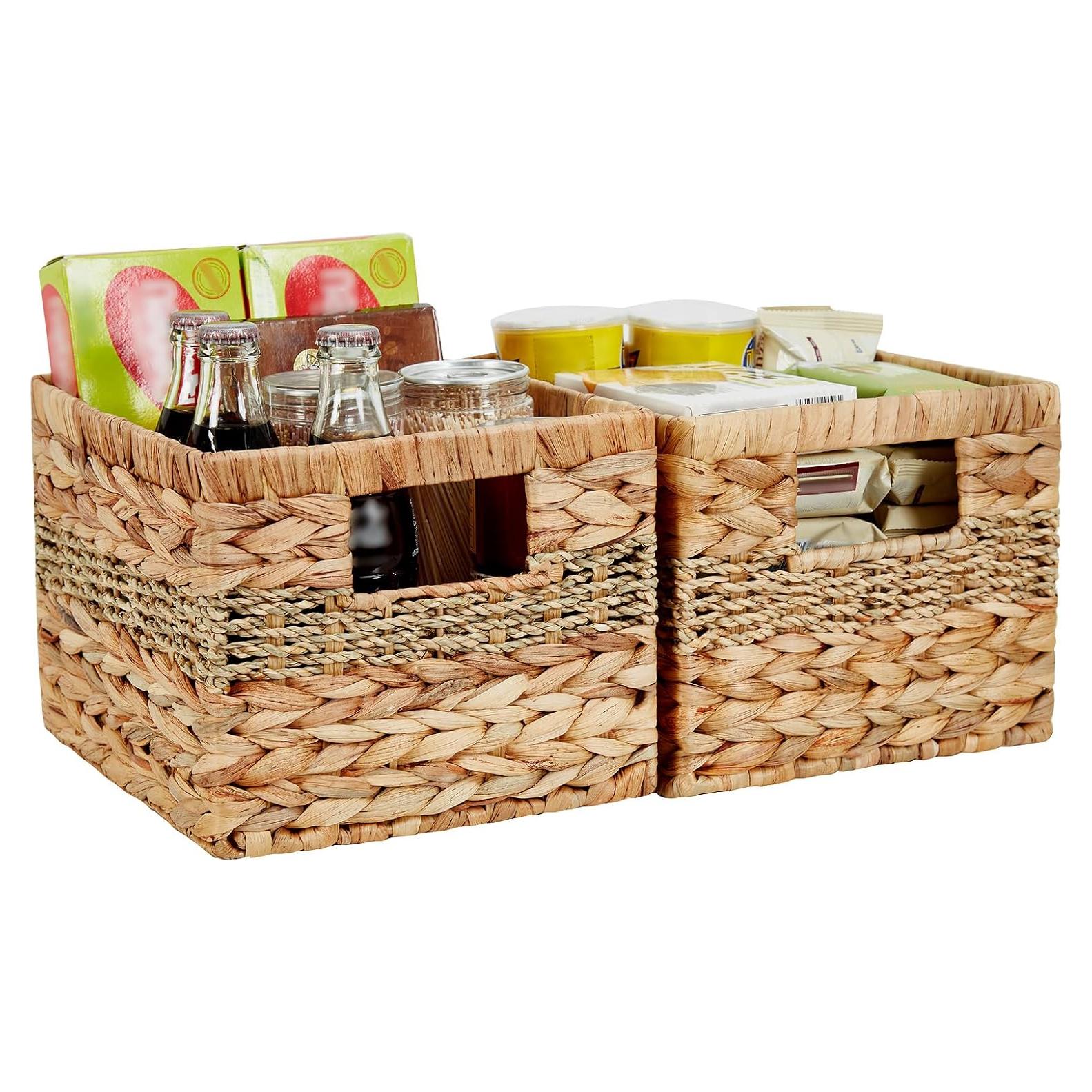 Cestas de Almacenamiento Bagnizer Tejidas a Mano 2-Pack 25.4x21.6x17.8cm