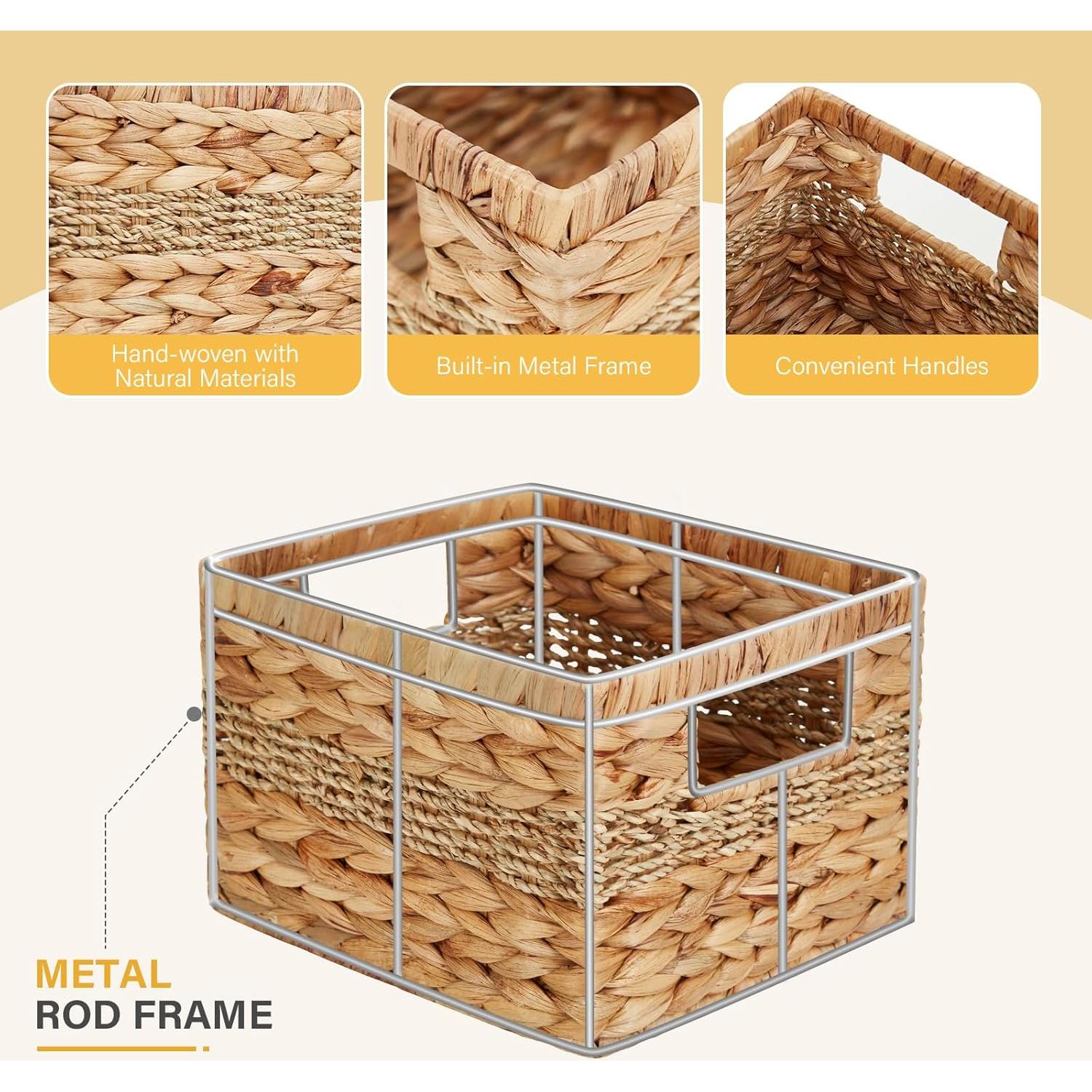 Cestas de Almacenamiento Bagnizer Tejidas a Mano 2-Pack 25.4x21.6x17.8cm