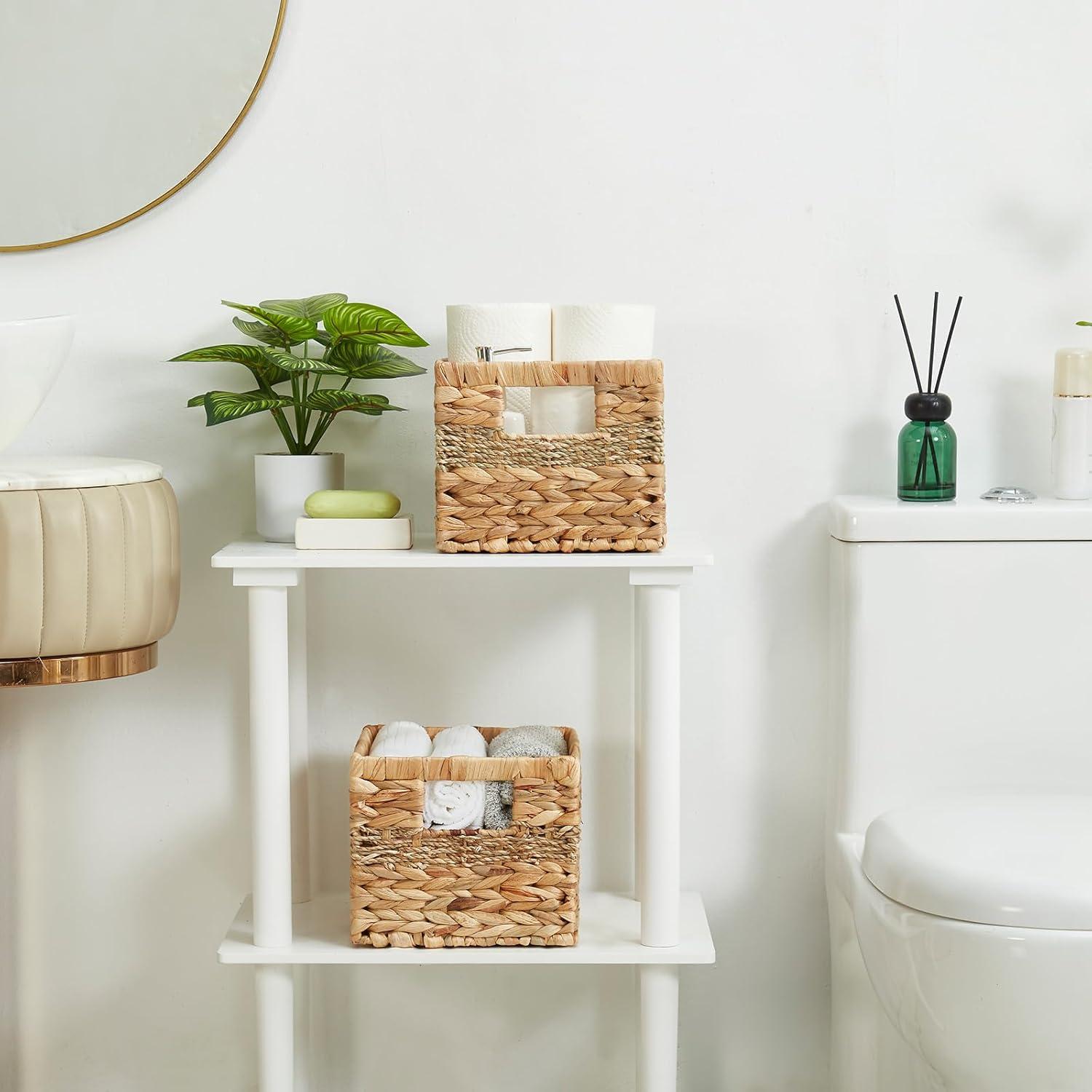 Cestas de Almacenamiento Bagnizer Tejidas a Mano 2-Pack 25.4x21.6x17.8cm