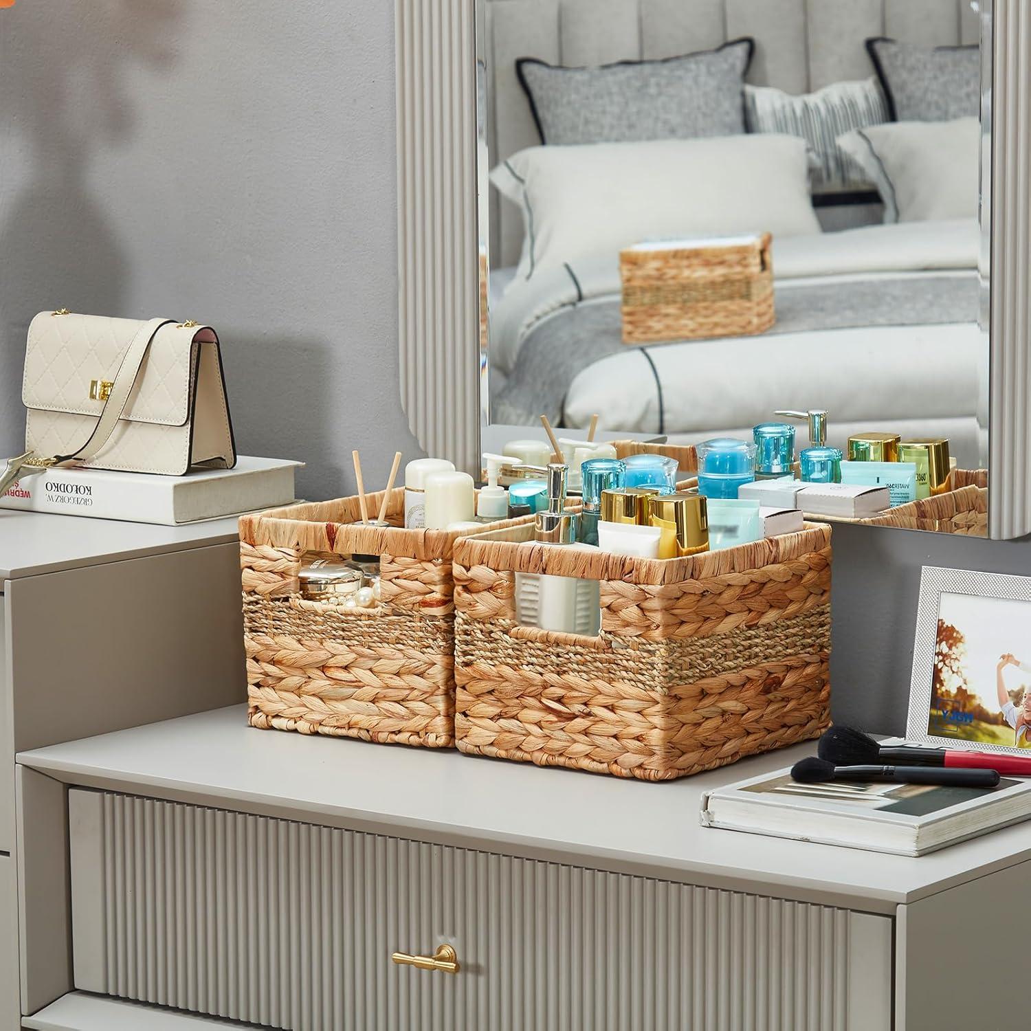 Cestas de Almacenamiento Bagnizer Tejidas a Mano 2-Pack 25.4x21.6x17.8cm