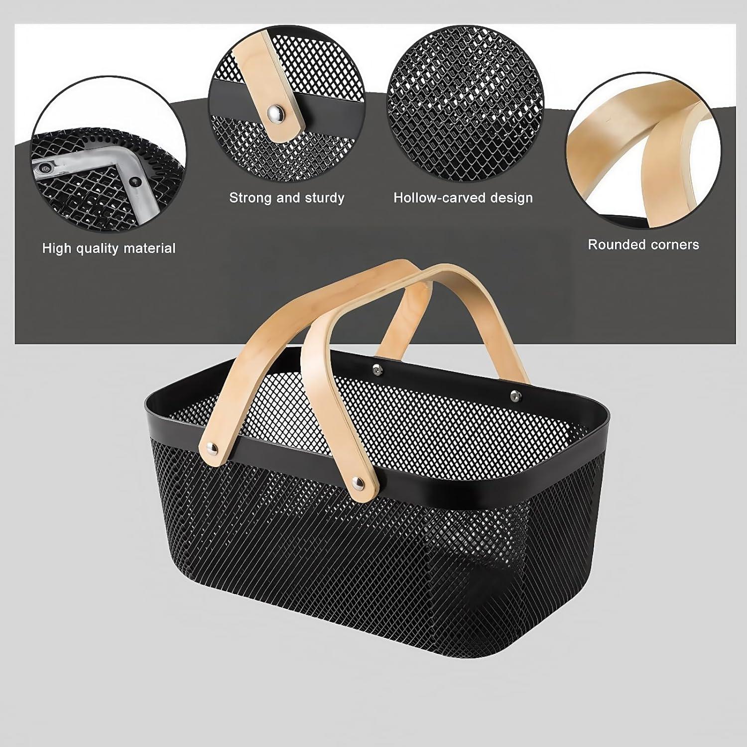 Cestas de Cosecha JSLYNB 3 Piezas Plástico Negro 39.9x24.4x18cm