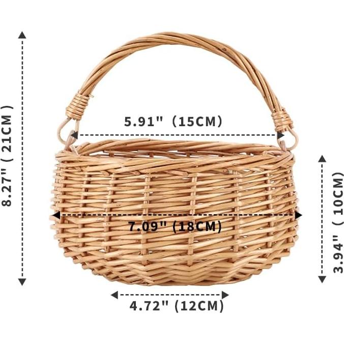 Cesta de Picnic de Mimbre SHCMSADO 18x18x10 cm Natural