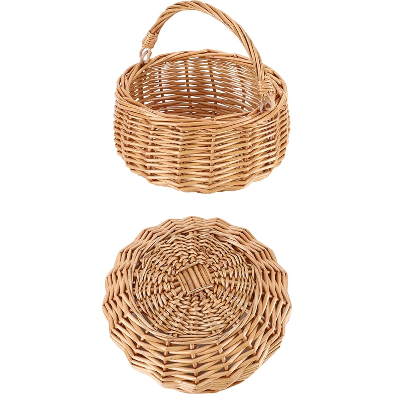 Cesta de Picnic de Mimbre SHCMSADO 18x18x10 cm Natural