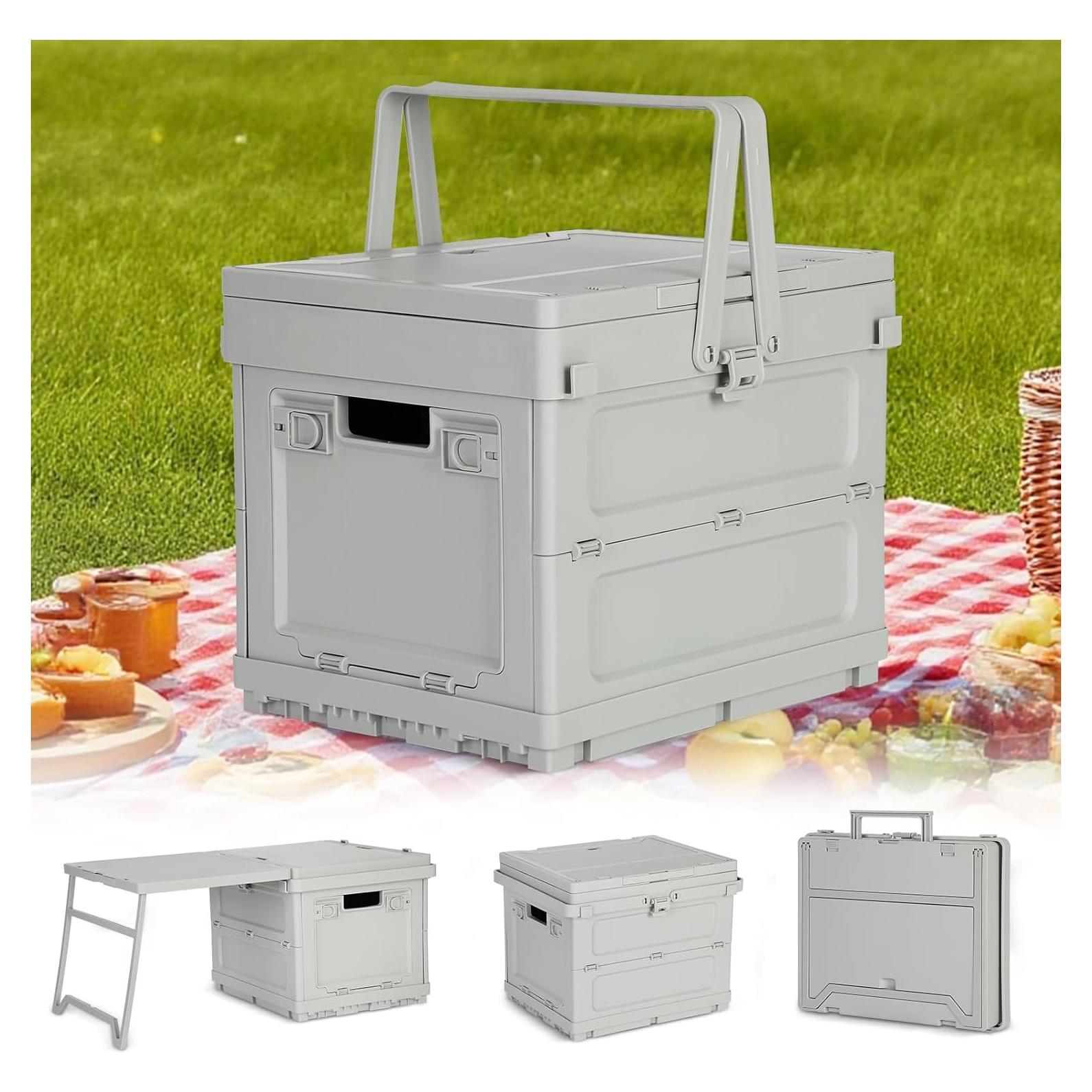 Cesta de Picnic Plegable Mangoct 3-en-1 con Mesa 16.5L