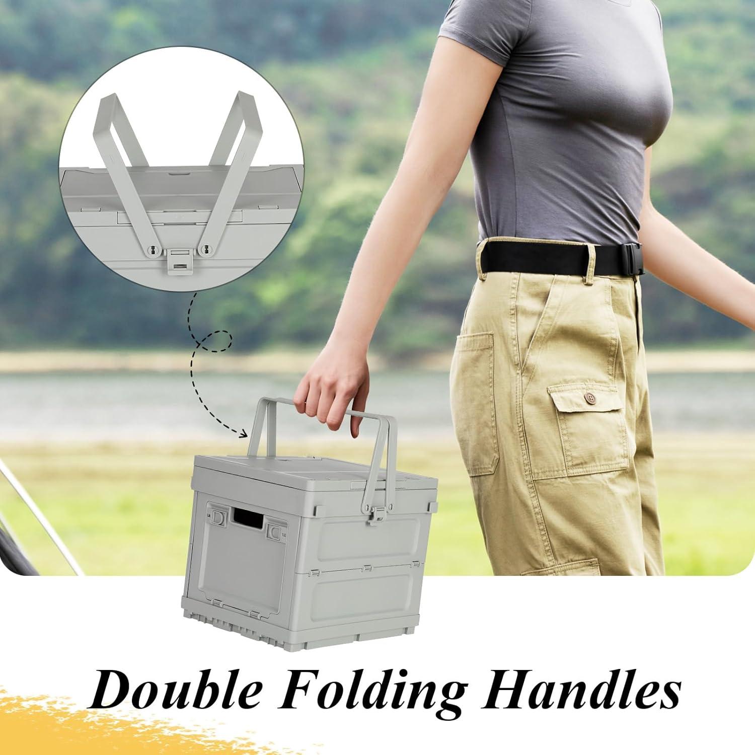 Cesta de Picnic Plegable Mangoct 3-en-1 con Mesa 16.5L