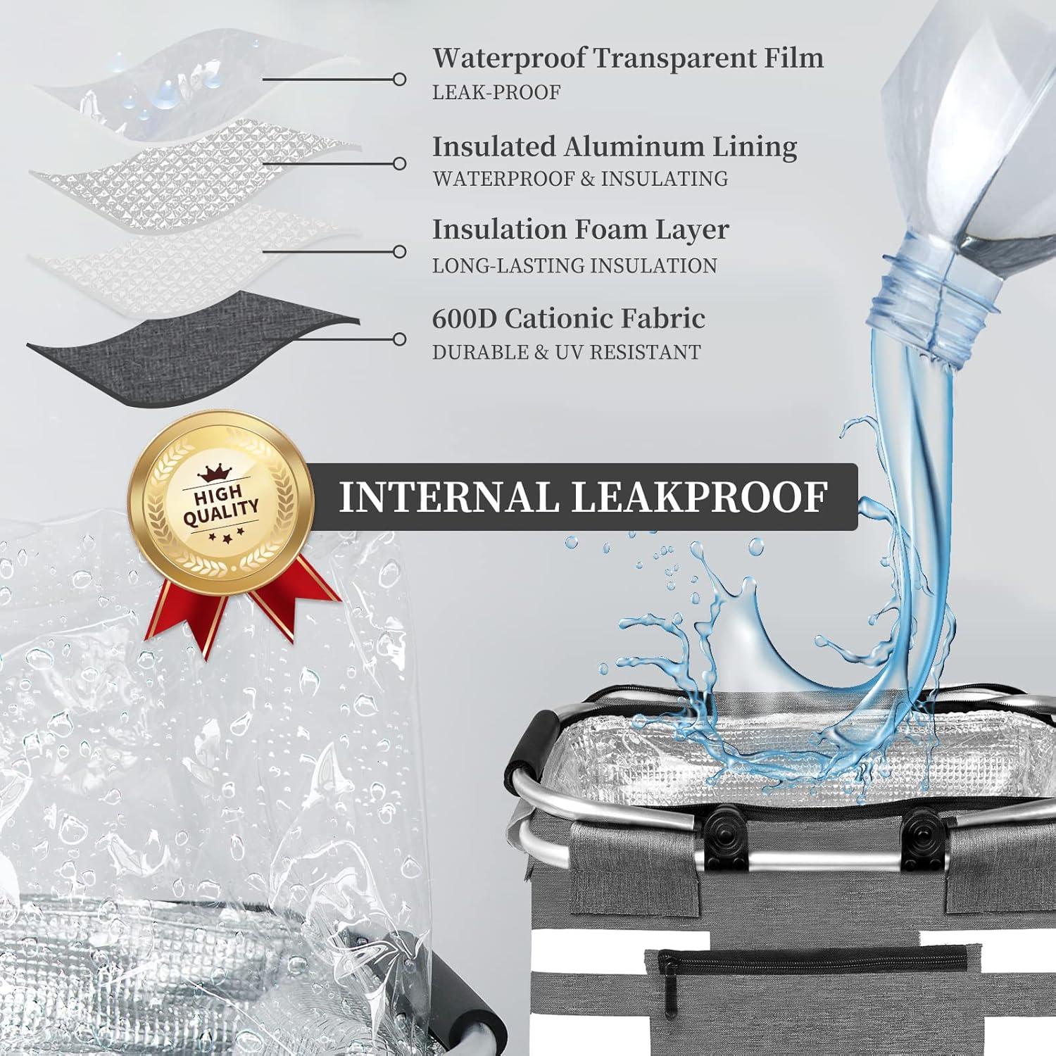 Cesta de Picnic Aislada KEFOMOL 26L a Prueba de Fugas Gris