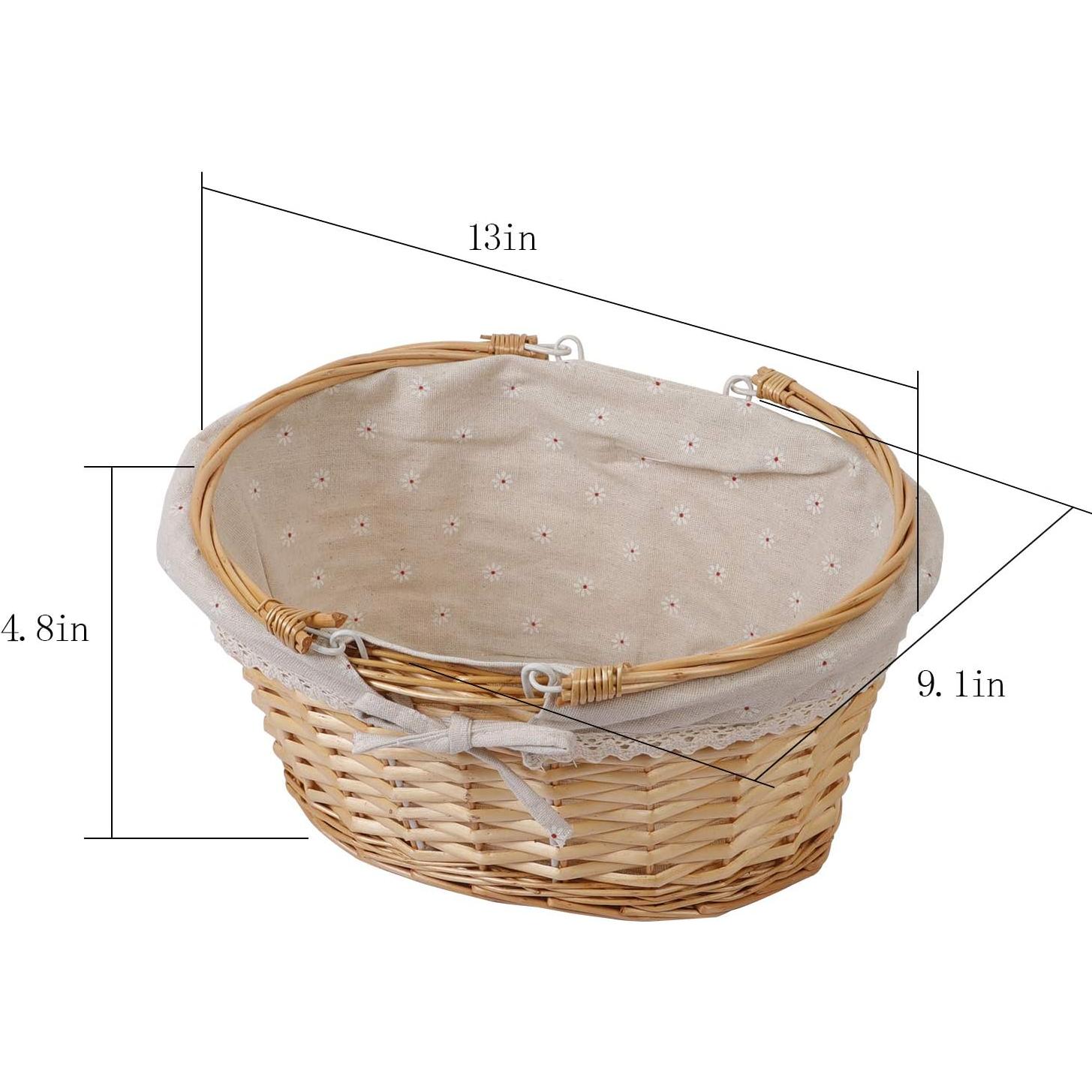 Cesta Tejida de Mimbre KINJOEK 2 Piezas 33x23x12 cm Natural