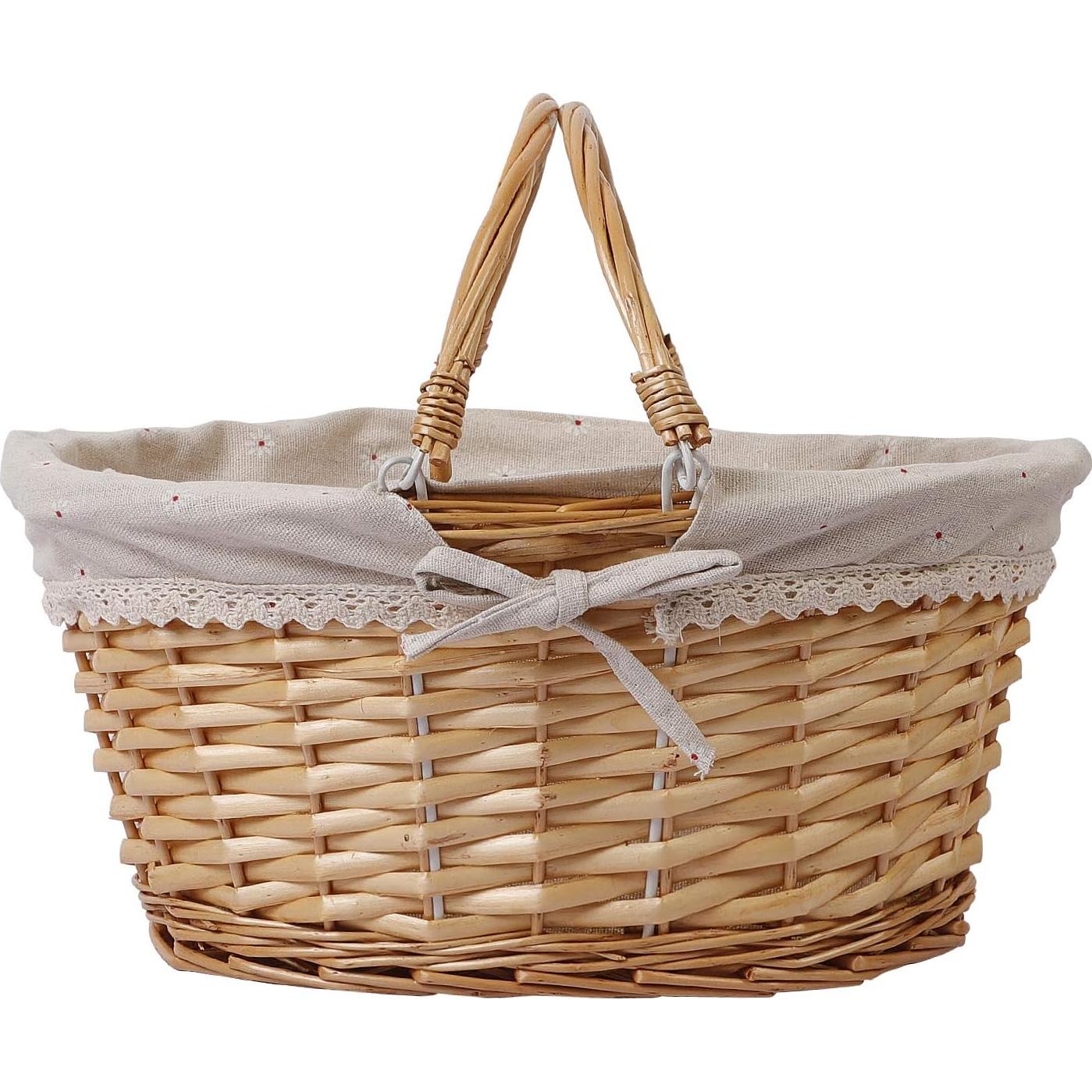 Cesta Tejida de Mimbre KINJOEK 2 Piezas 33x23x12 cm Natural