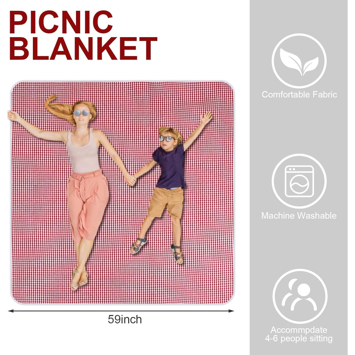 Cesta de Picnic Gandeer con Forro y Platos de Bambú 4 Personas