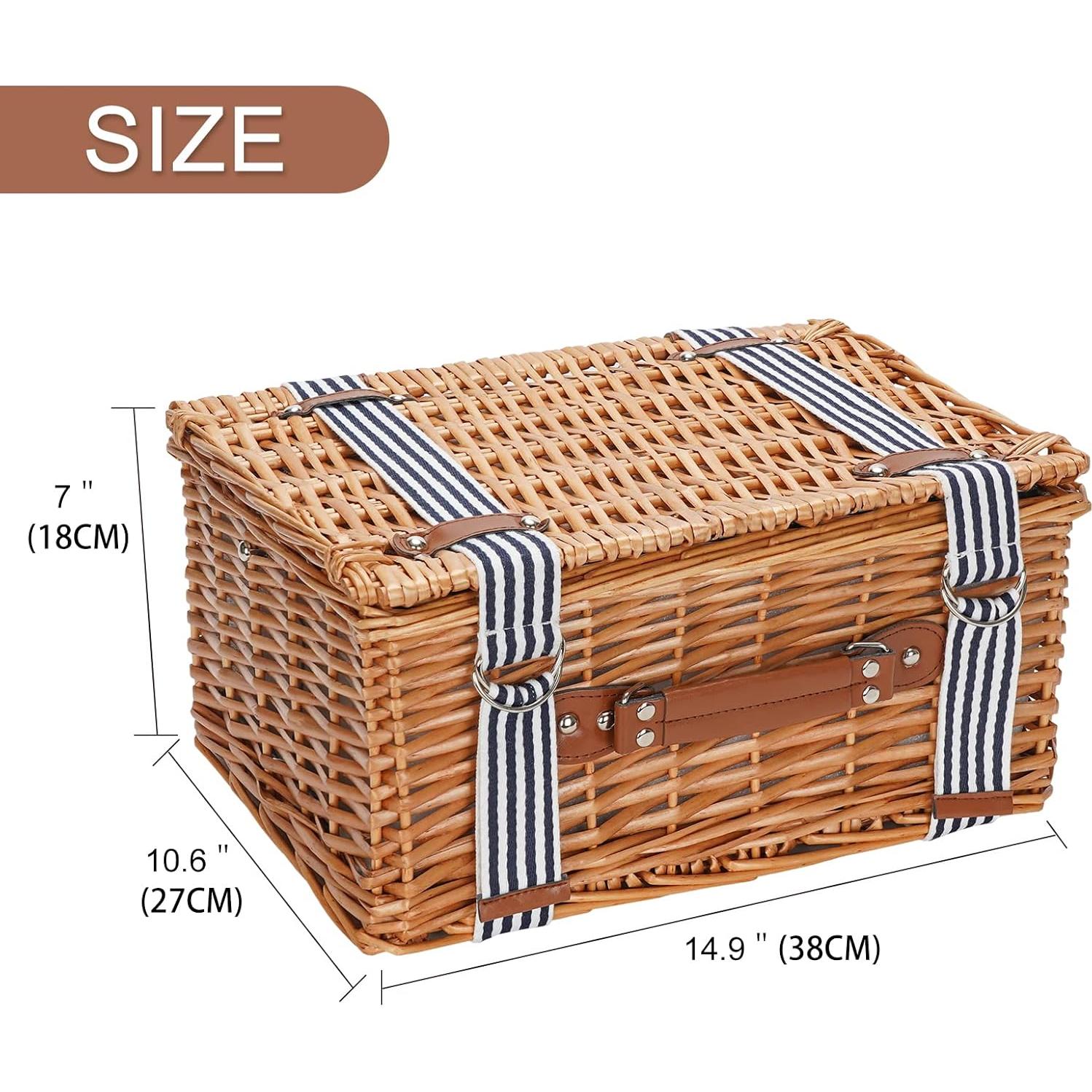 Cesta de Picnic Wickerland para 2 Personas con Enfriador Aislado