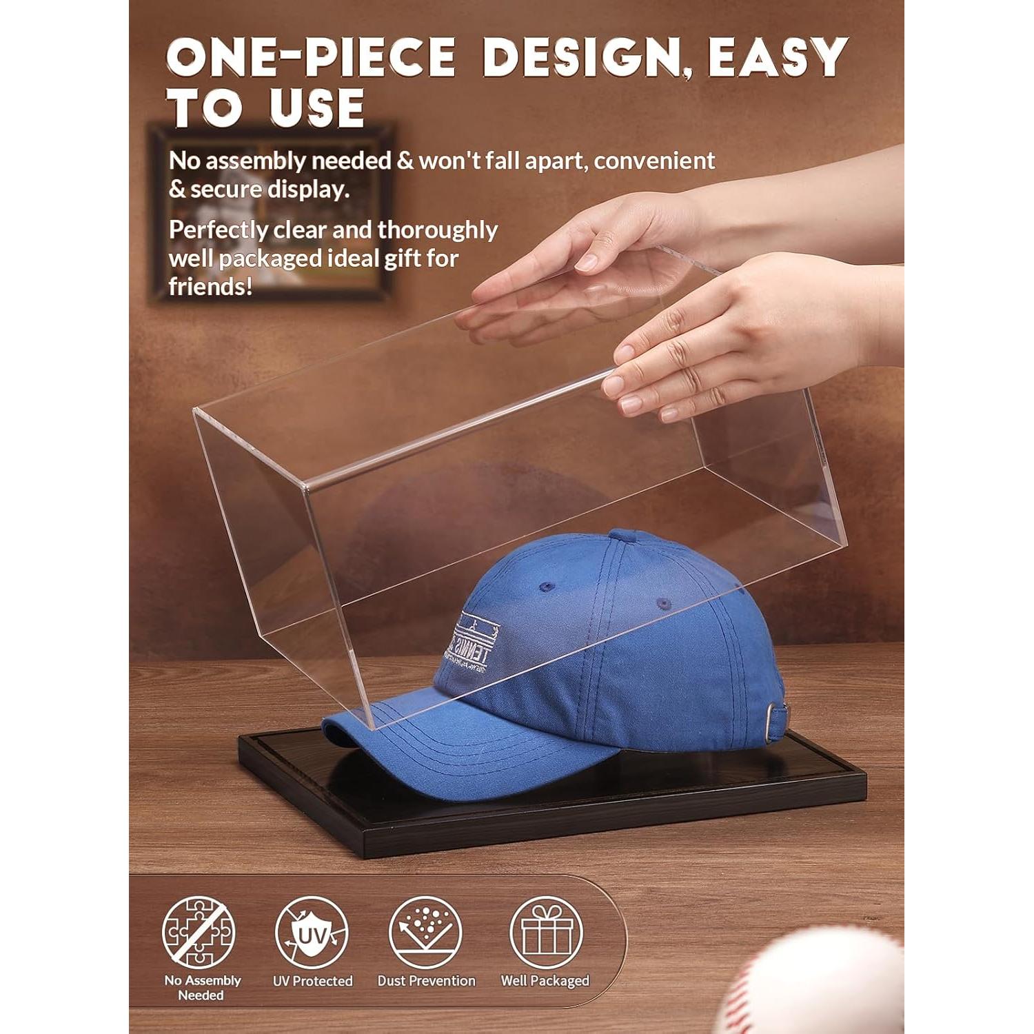 Estuche Acrílico para Sombreros JupDec con Base de Madera