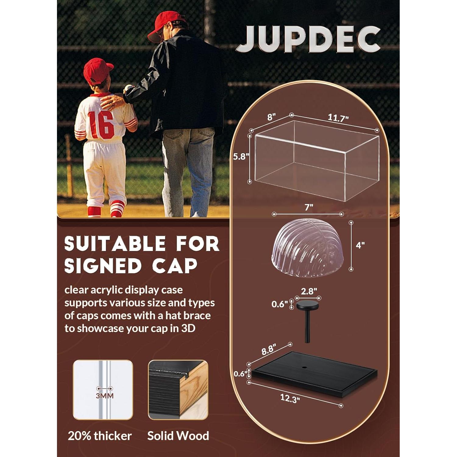 Estuche Acrílico para Sombreros JupDec con Base de Madera