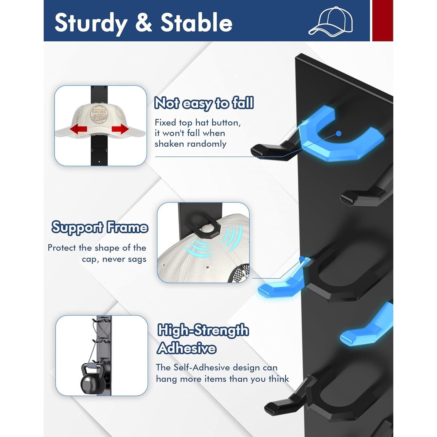 Organizador de Sombreros Nunibum 4 Paquete para 24 Gorras