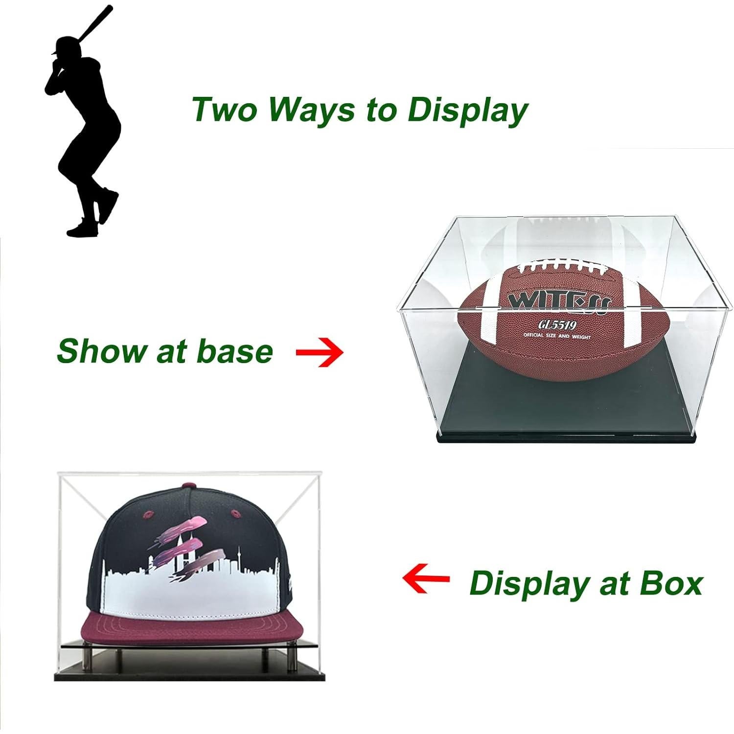 Estuche de exhibición acrílico para gorras de béisbol Wanlian