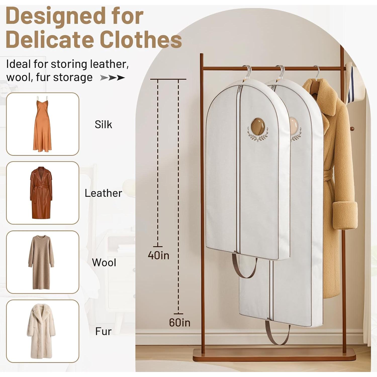 Bolsa de Ropa de Algodón MISSLO 60" para Vestidos y Abrigos