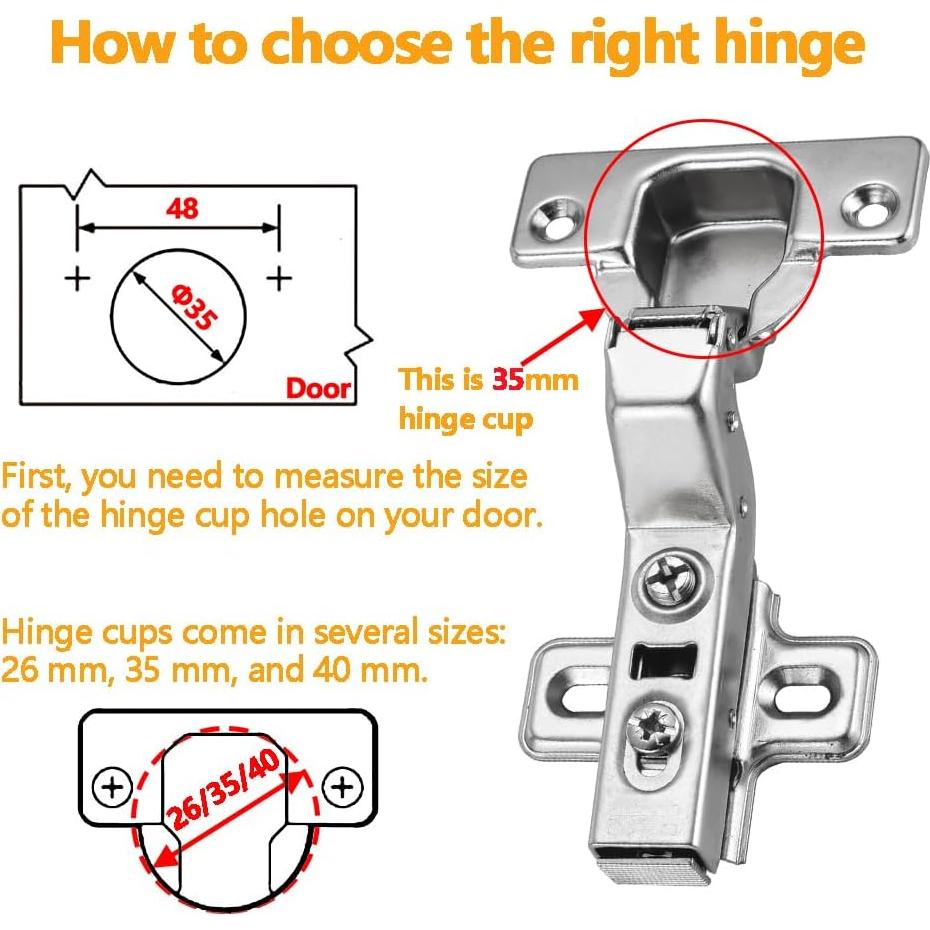 Bisagras Ocultas de Armario Luokim 4 Piezas Cierre Suave