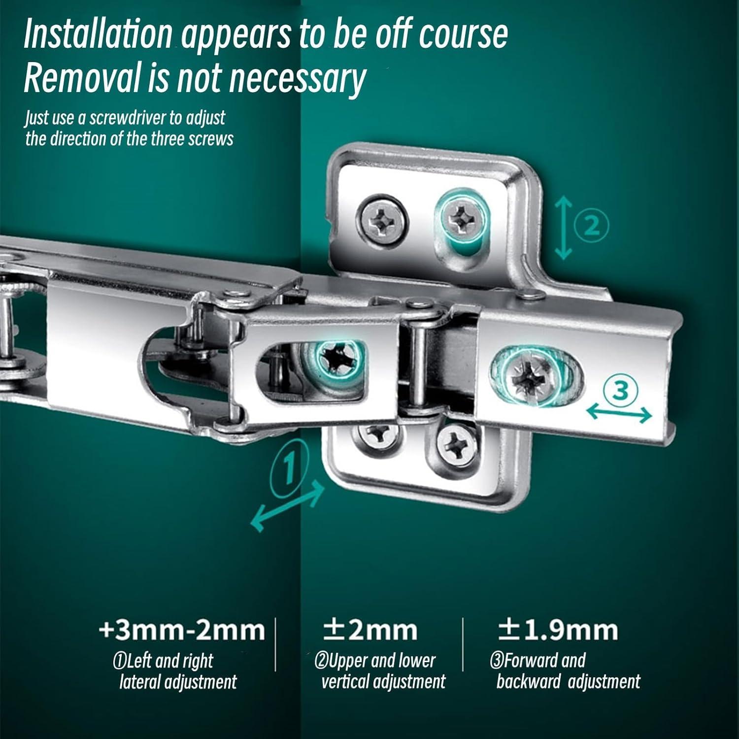Bisagras de Cocina BADALU 175° Ajustables Ocultas 2 PCS