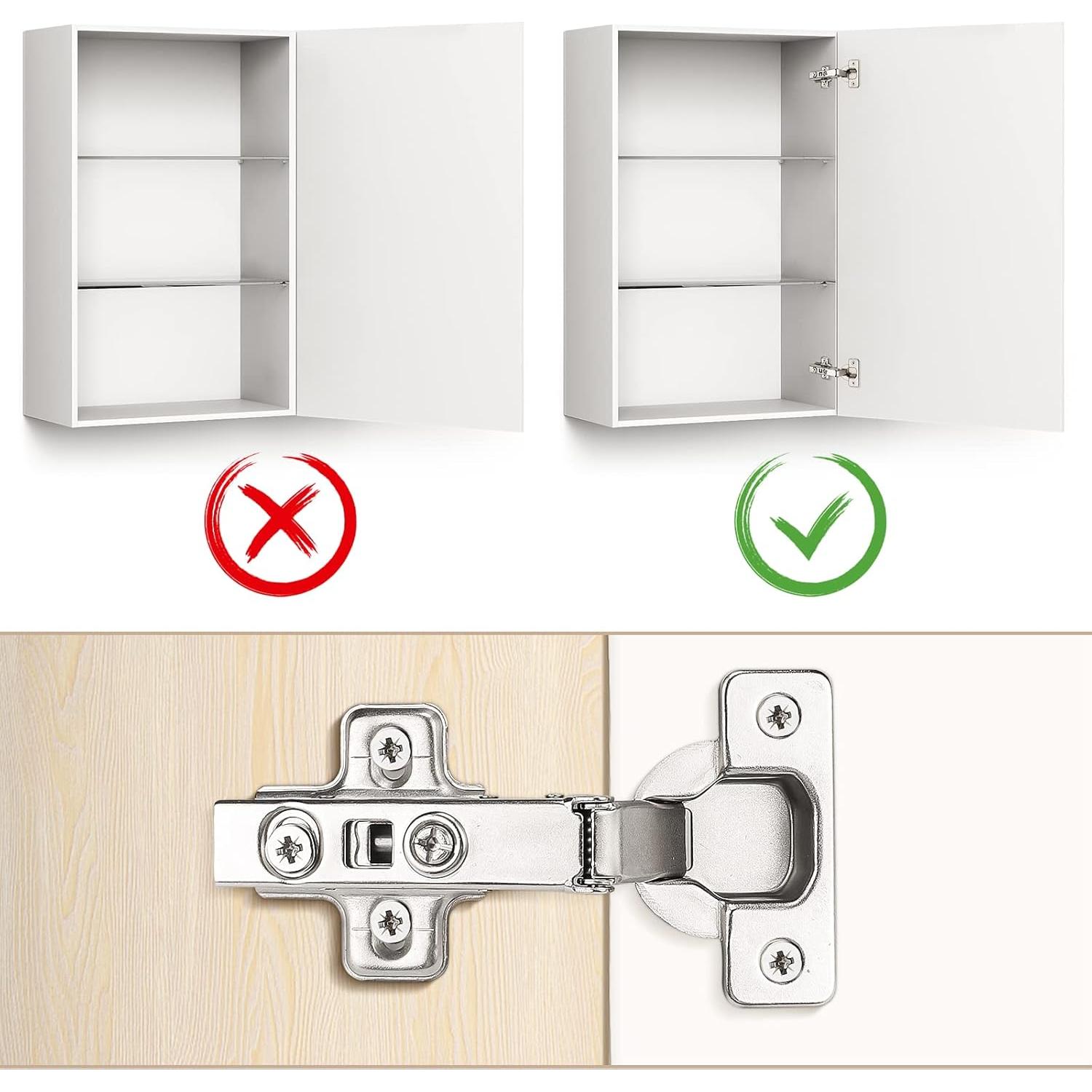 Bisagras Ocultas de Cierre Suave Knobelite 4 Pcs 105 Grados