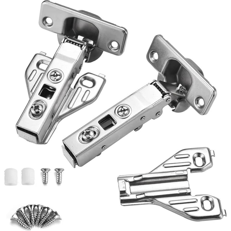 10 Bisagras de Cierre Suave Luokim para Gabinete Niquelado