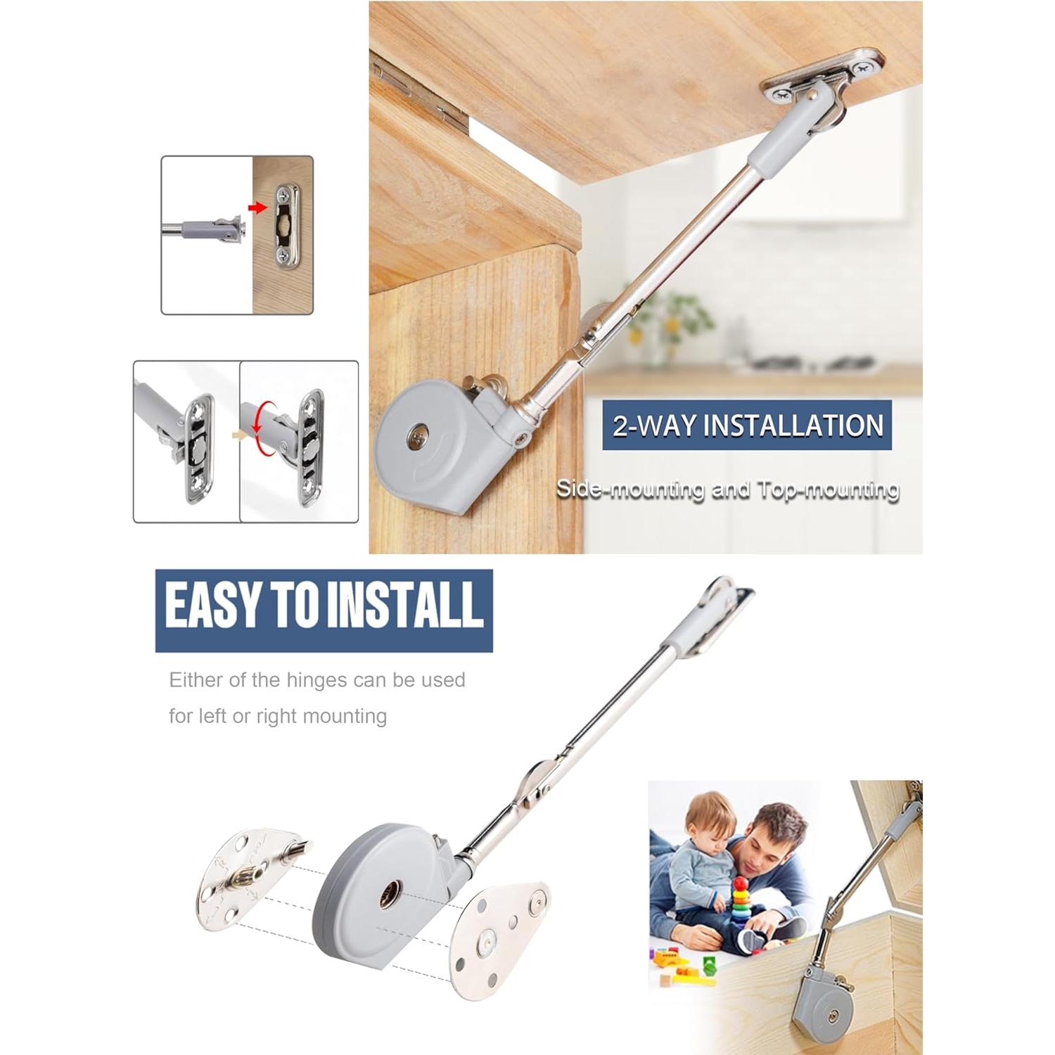 Bisagras de Soporte de Tapa Hingex 105° Cierre Suave - 2 Piezas