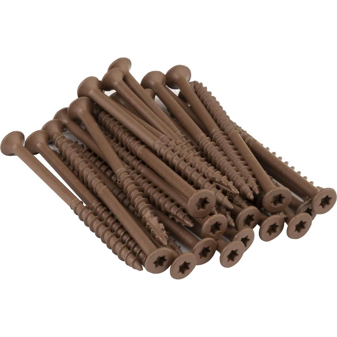 Tornillos para Deck Nuvo Iron #8 x 6.35 cm - 250 Piezas Marrón