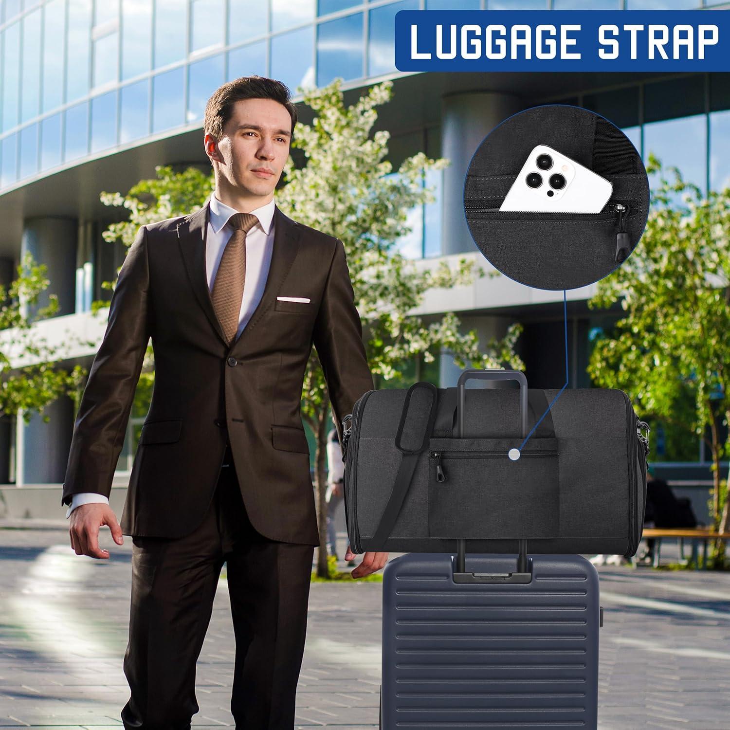 Bolsa Duffle de Ropa de Viaje 2 en 1 HILOMON Negra 50L