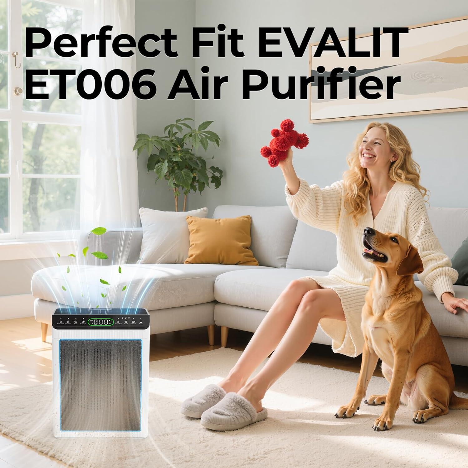 Filtro de Aire Evalit ET066 para Purificador, HEPA 4 Etapas