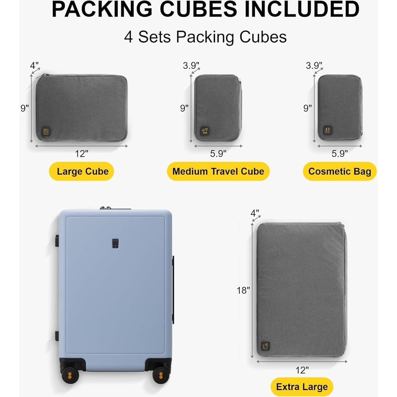 Maleta de Mano LEVEL8 Elegance 20 Pulgadas Azul Claro