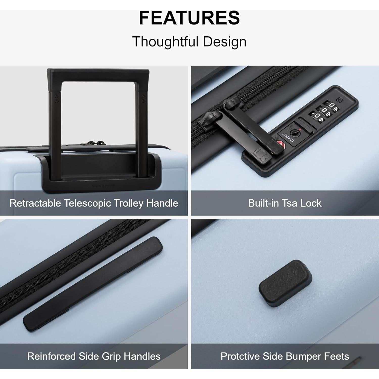 Maleta de Mano LEVEL8 Elegance 20 Pulgadas Azul Claro