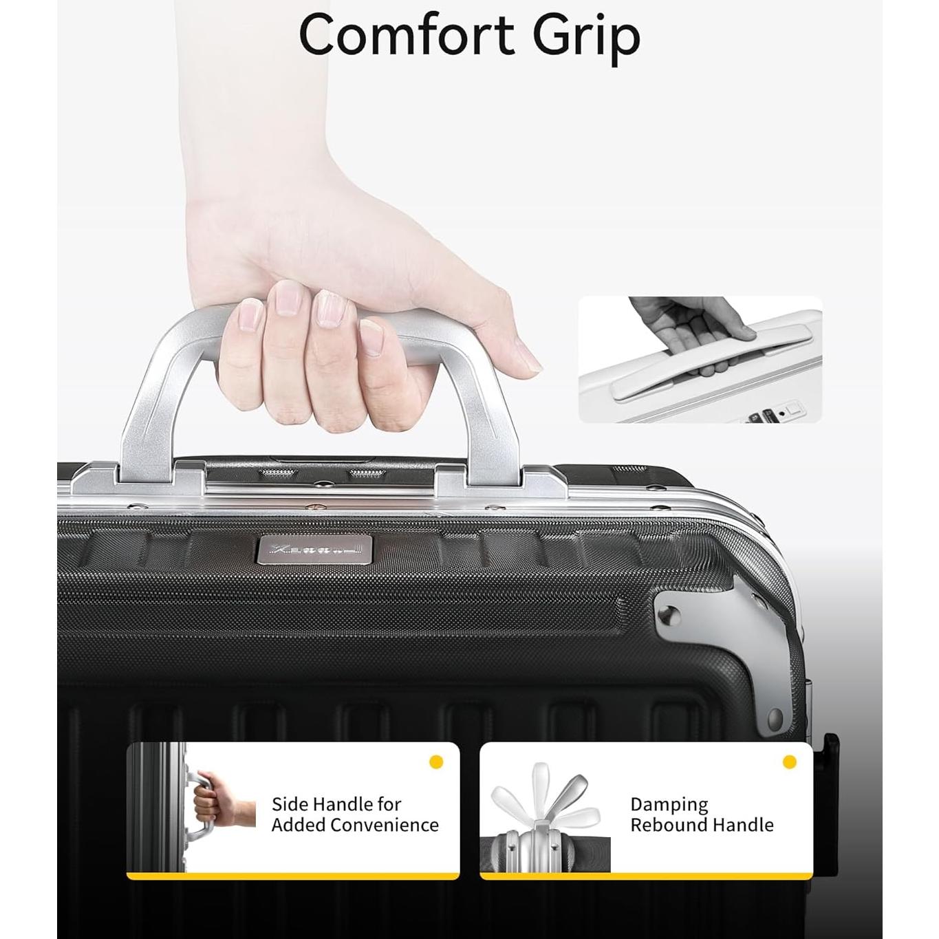 Maleta de Mano LUGGEX 20" Policarbonato Aluminio Carbón