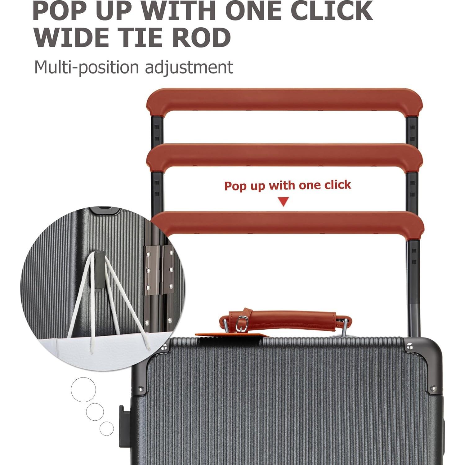 Maleta de Mano Feilario 20" Aluminio Duro con Cerradura TSA