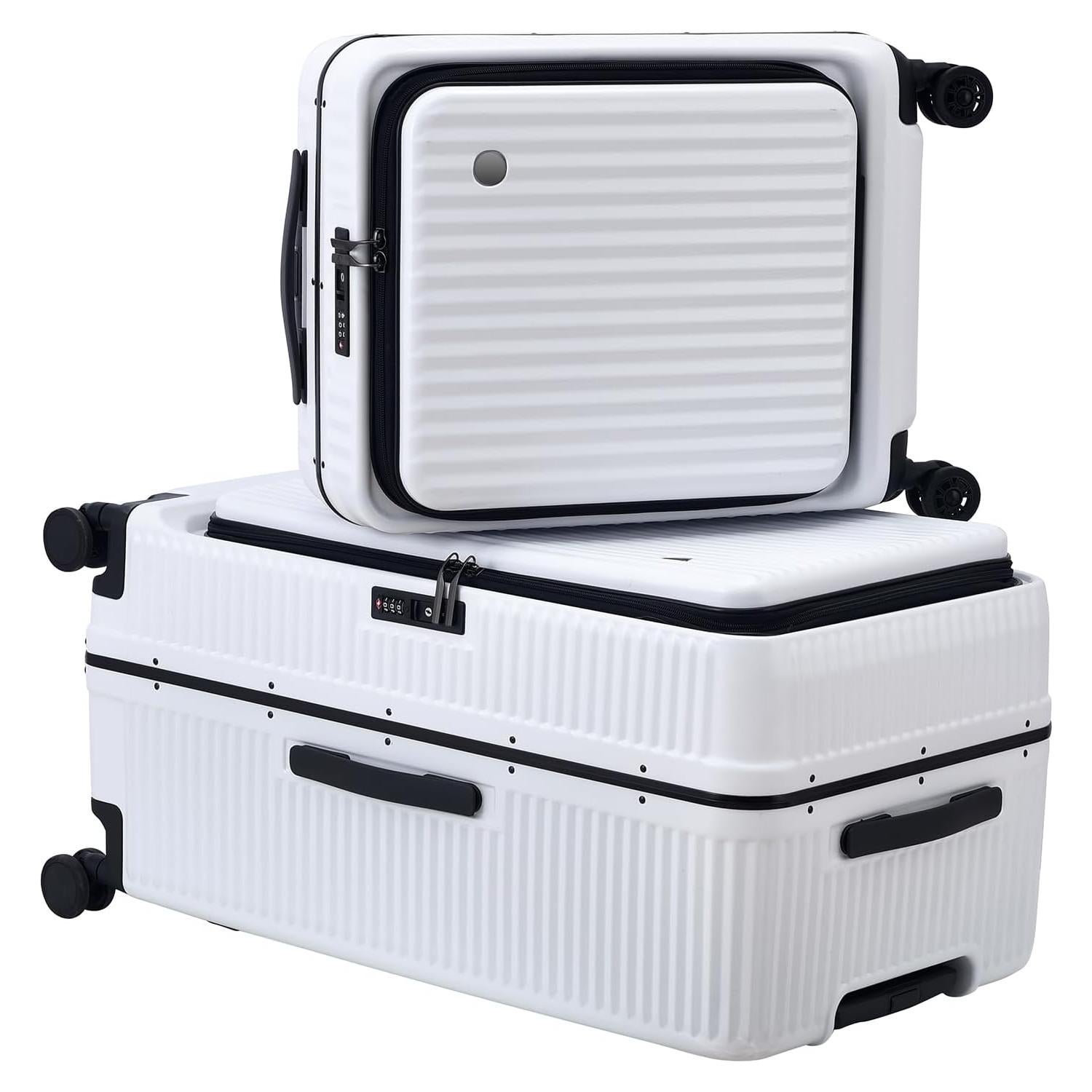 Juego de Maletas Kaleenie 20/29 Pulgadas ABS+PC Blanco