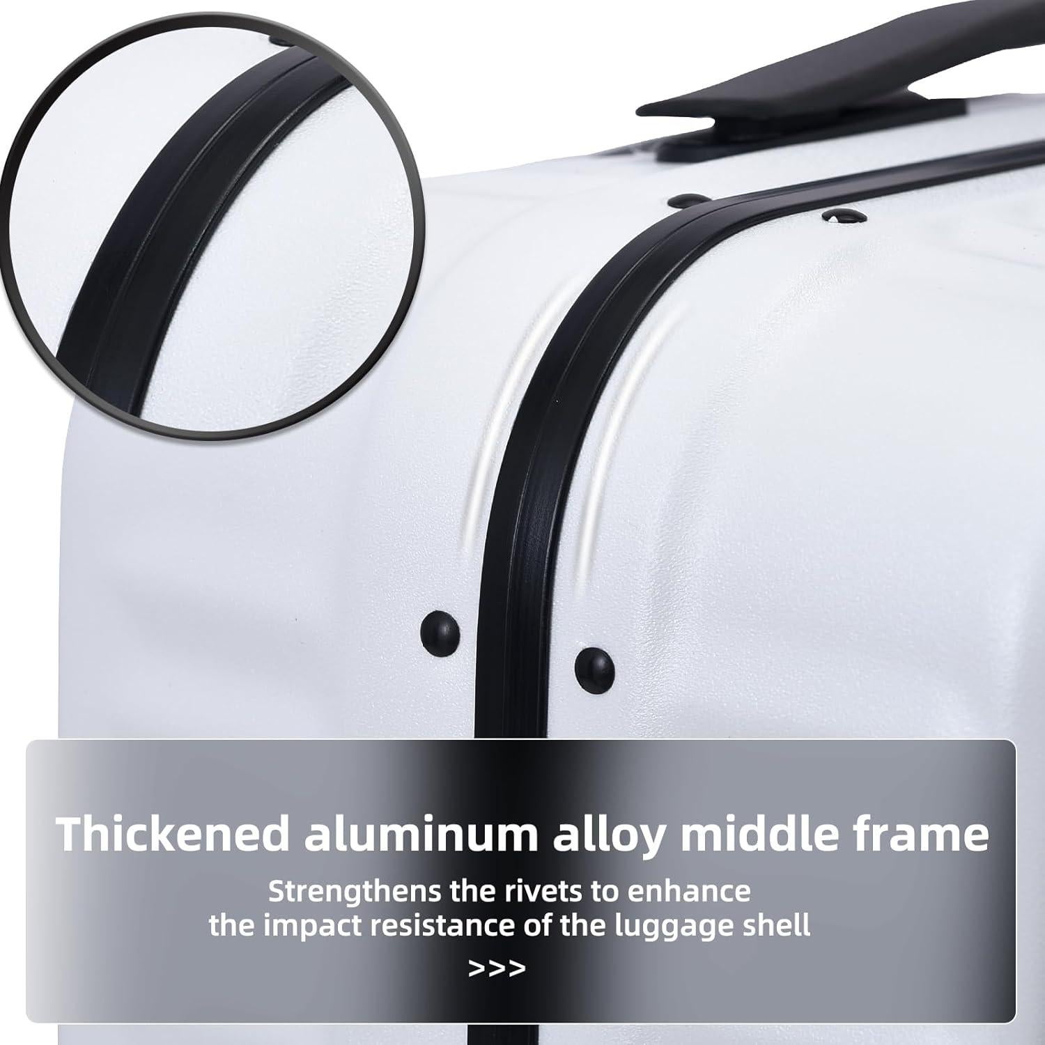 Juego de Maletas Kaleenie 20/29 Pulgadas ABS+PC Blanco