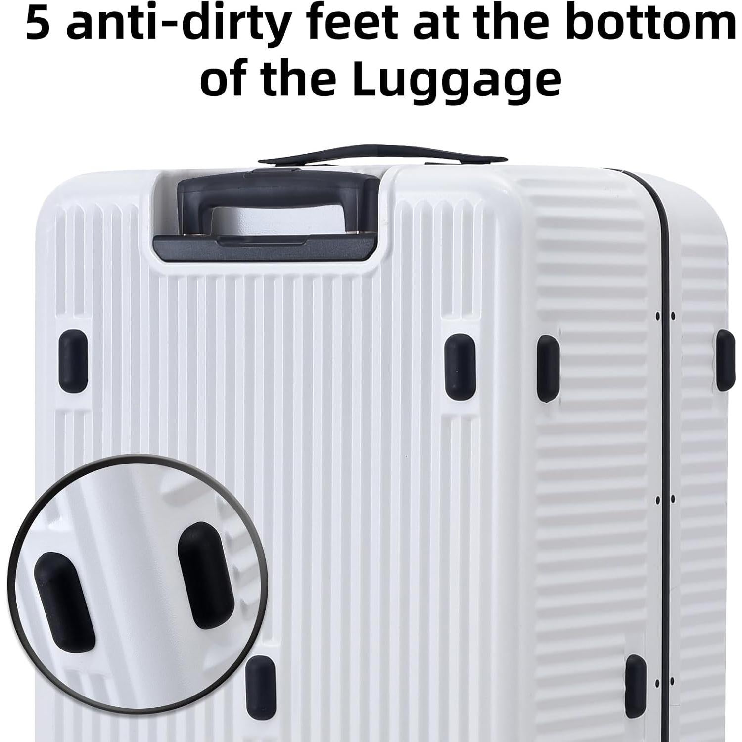 Juego de Maletas Kaleenie 20/29 Pulgadas ABS+PC Blanco