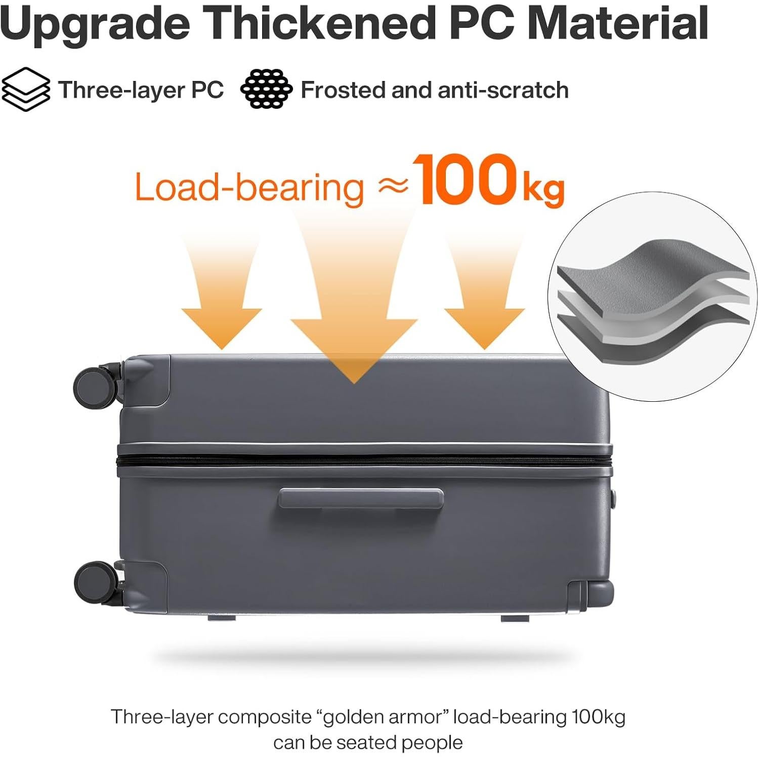 Maleta grande 94L Mixi 26" PC con ruedas giratorias y bloqueo TSA